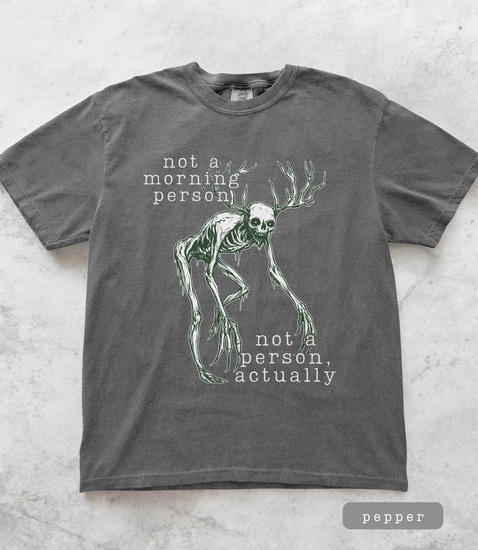 Wendigo Morning Person Graphic T-Shirt - Vintage Sarcastic Cryptid Tee