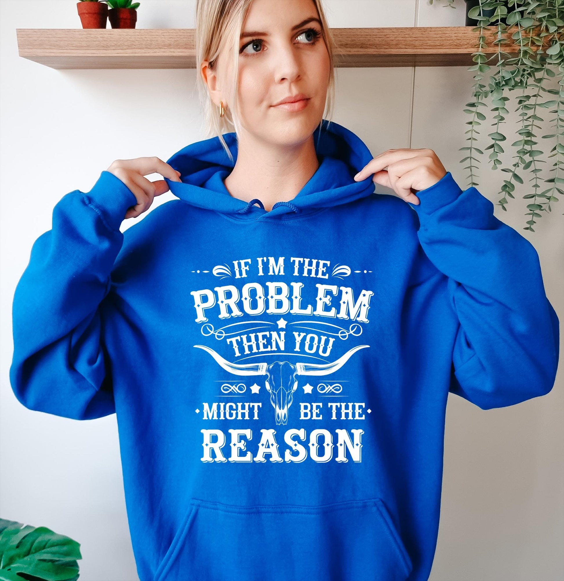 Western Graphic Hoodie – I’m the Problem Retro Country Music Pullover