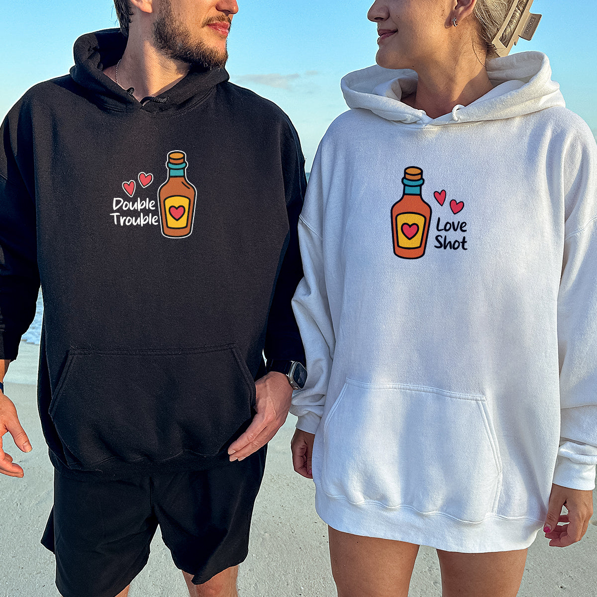 Whiskey Love Matching Hoodies For Couples