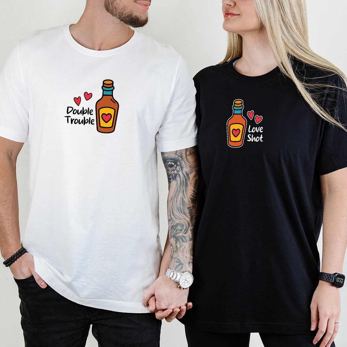 Whiskey Love Matching T-Shirts For Couples