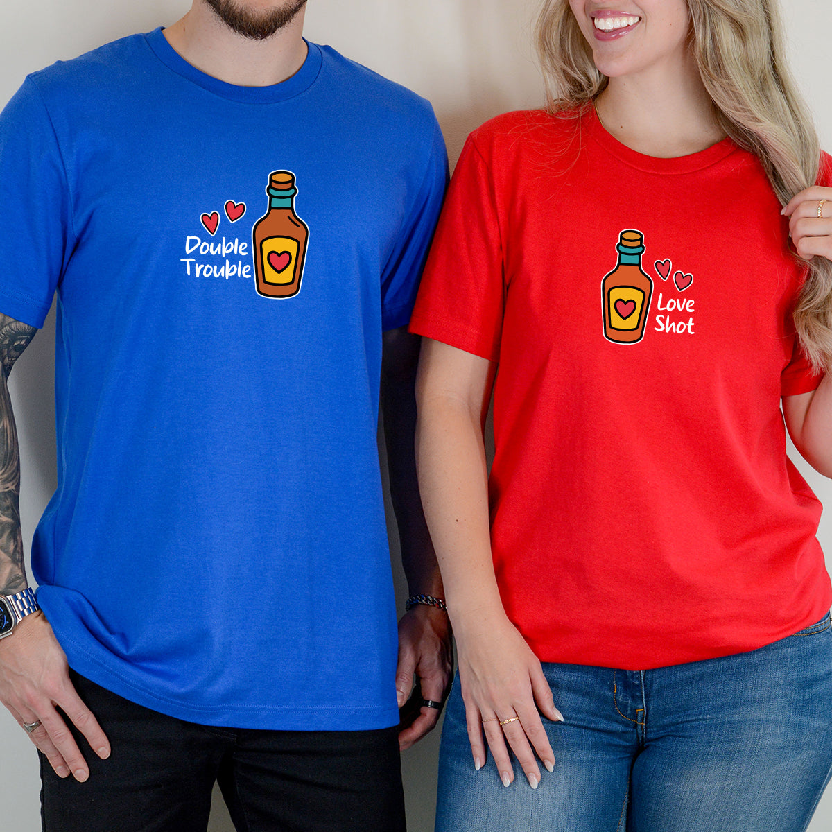 Whiskey Love Matching T-Shirts For Couples