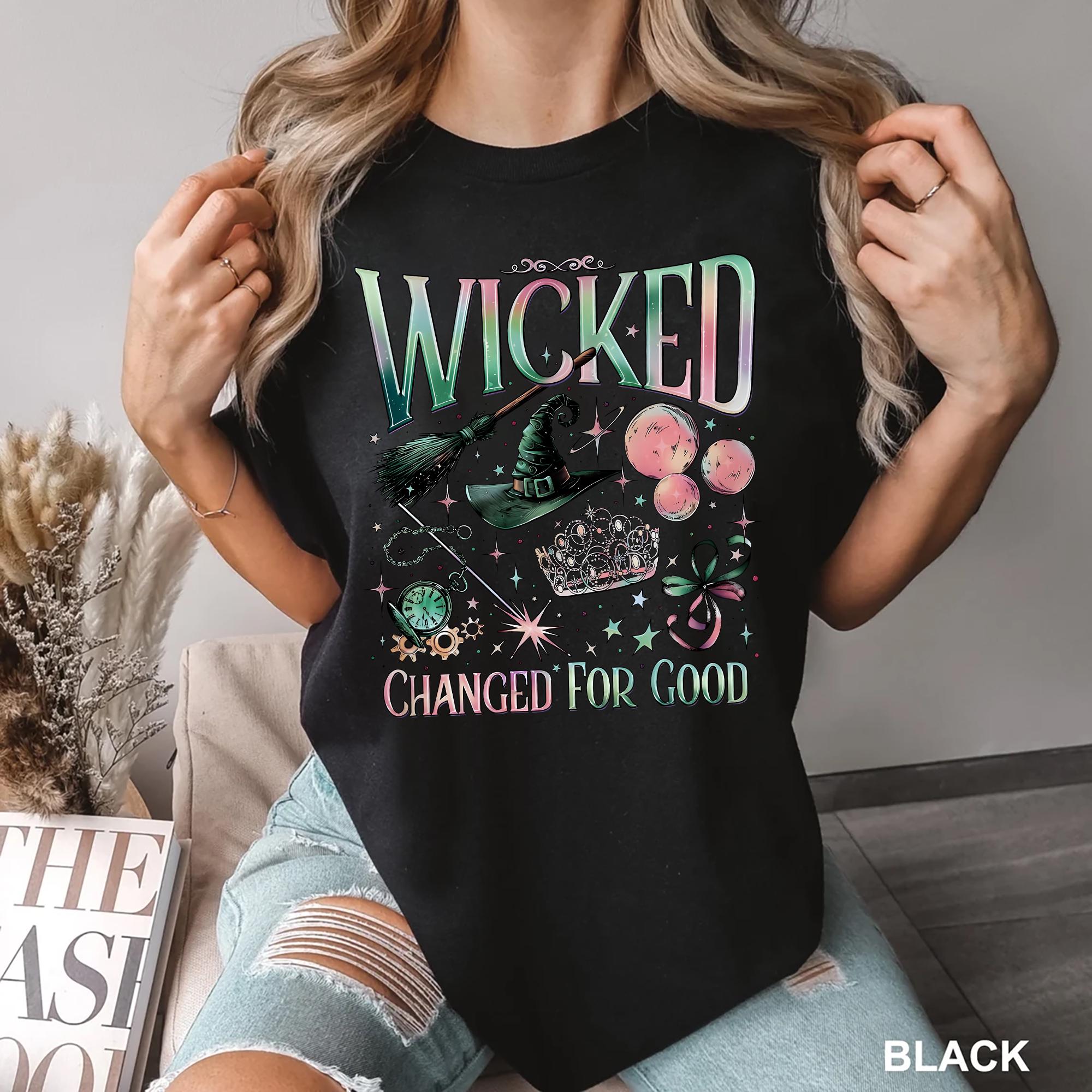 Changed for Good Wizard Shirt – Defy Gravity Inspired Broomstick Tee, Magic Wand Theatre Graphic Gift for Wizard Fans