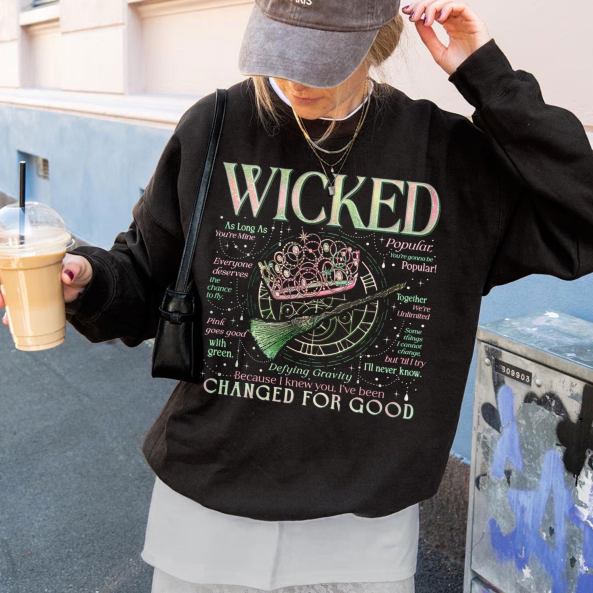 Wicked Inspired Sweatshirt – Changed for Good Musical Quote Shirt, Defying Gravity Wizard Tee