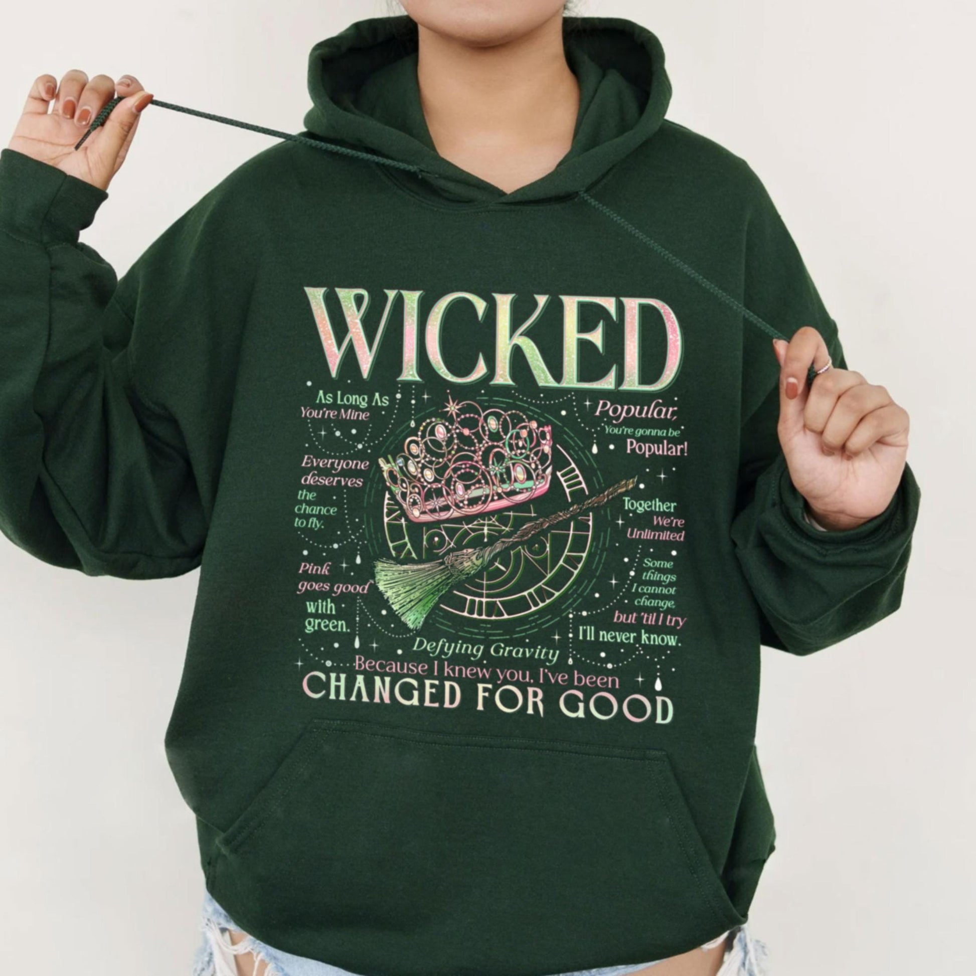 Wicked Inspired Sweatshirt – Changed for Good Musical Quote Shirt, Defying Gravity Wizard Tee