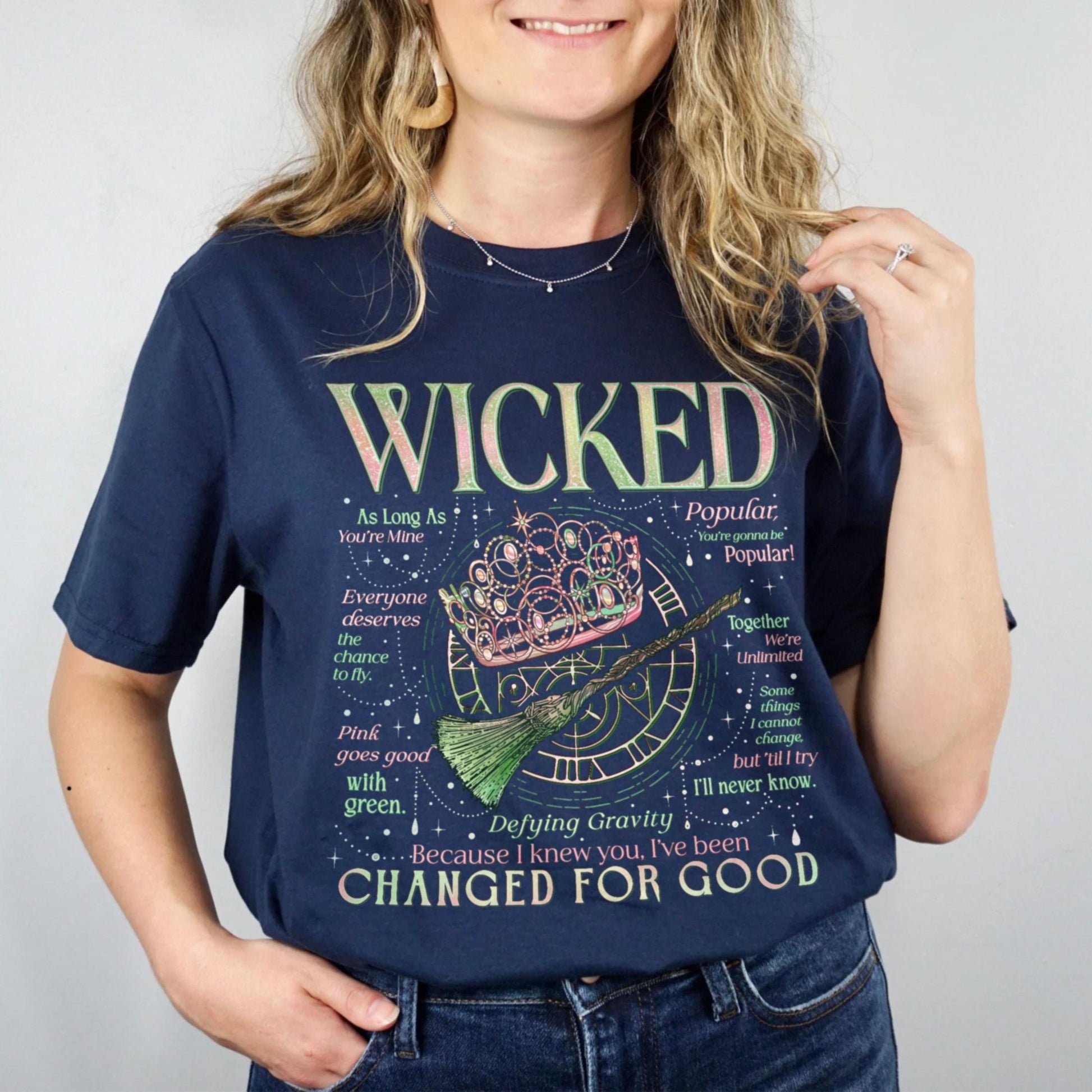 Wicked Inspired Sweatshirt – Changed for Good Musical Quote Shirt, Defying Gravity Wizard Tee
