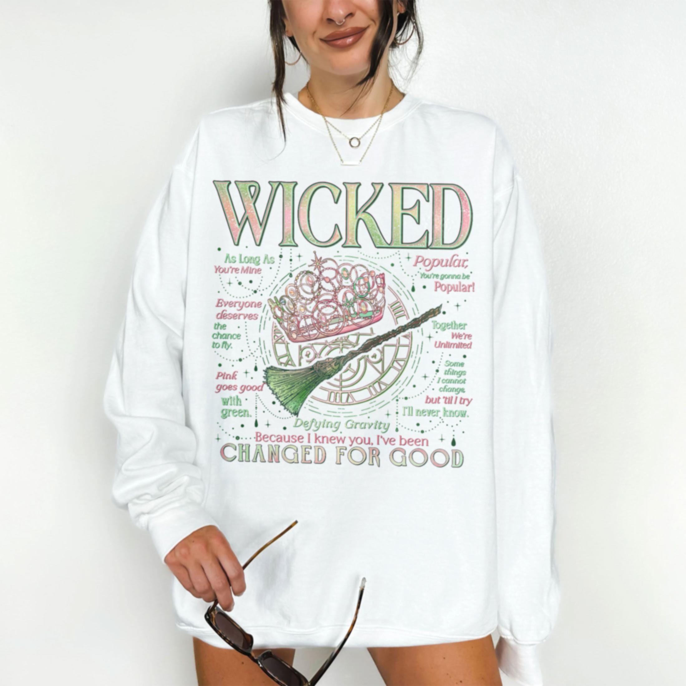 Wicked Inspired Sweatshirt – Changed for Good Musical Quote Shirt, Defying Gravity Wizard Tee