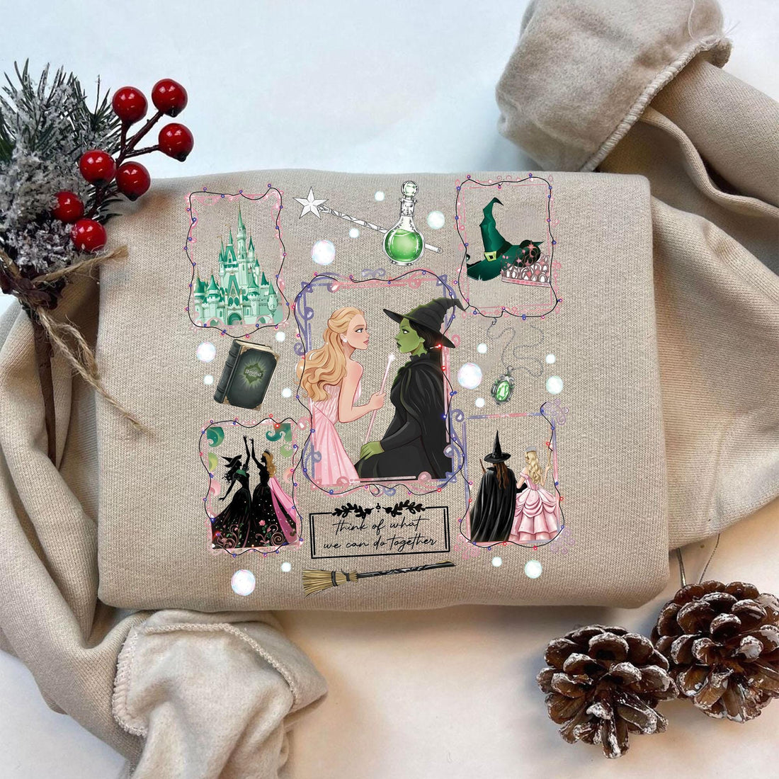 Wicked Musical Inspired Sweatshirt – Elphaba Vintage Style Graphic Crewneck