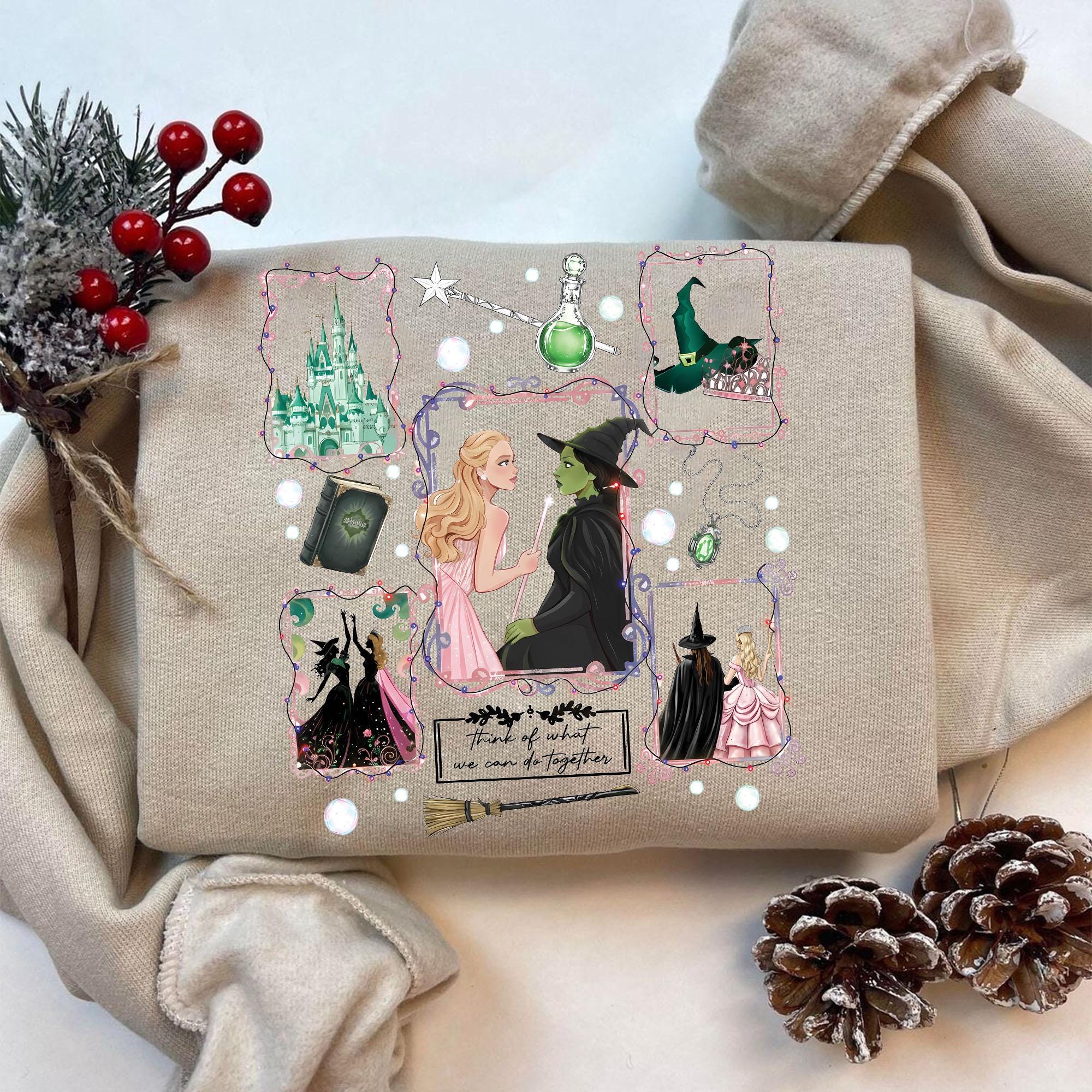 Wicked Musical Inspired Sweatshirt – Elphaba Vintage Style Graphic Crewneck