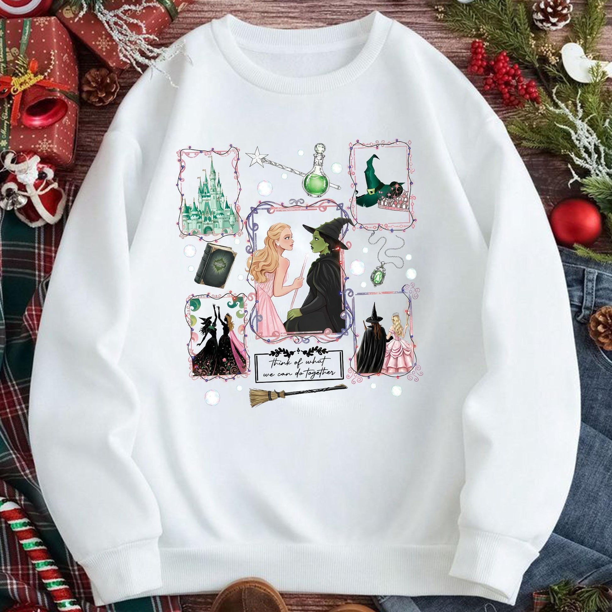 Wicked Musical Inspired Sweatshirt – Elphaba Vintage Style Graphic Crewneck