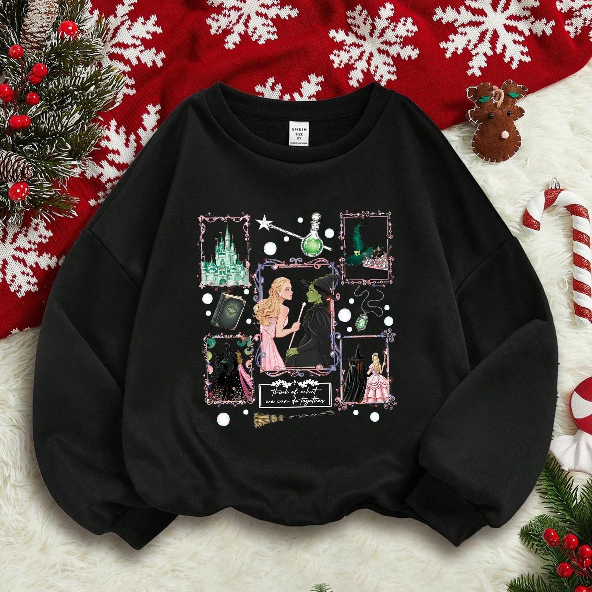 Wicked Musical Inspired Sweatshirt – Elphaba Vintage Style Graphic Crewneck