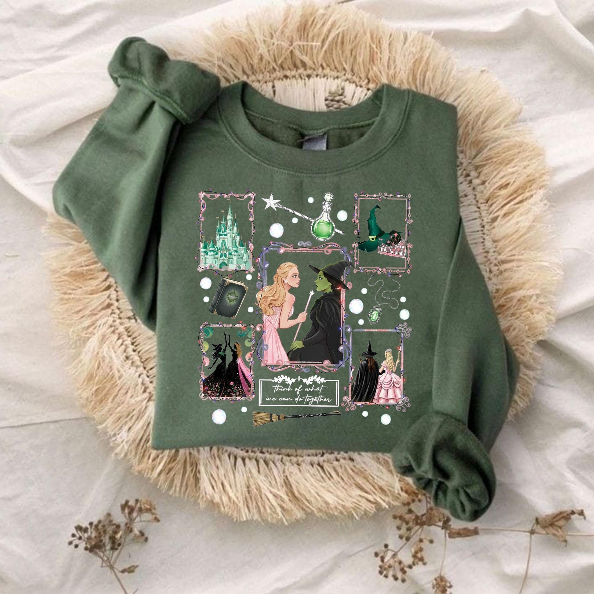 Wicked Musical Inspired Sweatshirt – Elphaba Vintage Style Graphic Crewneck