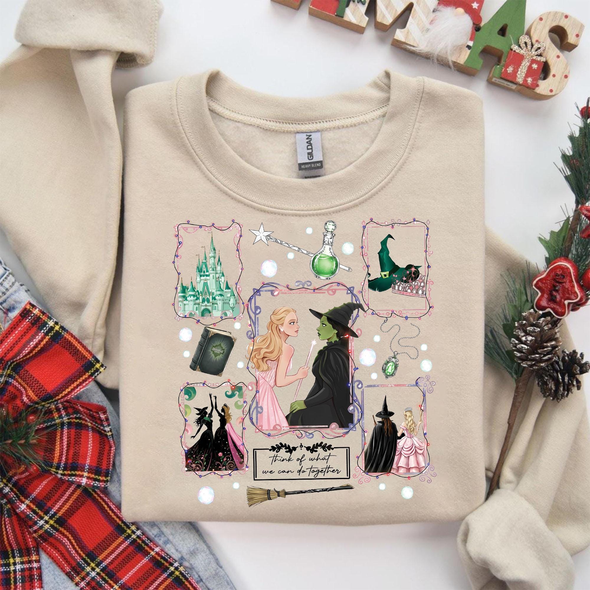 Wicked Musical Inspired Sweatshirt – Elphaba Vintage Style Graphic Crewneck