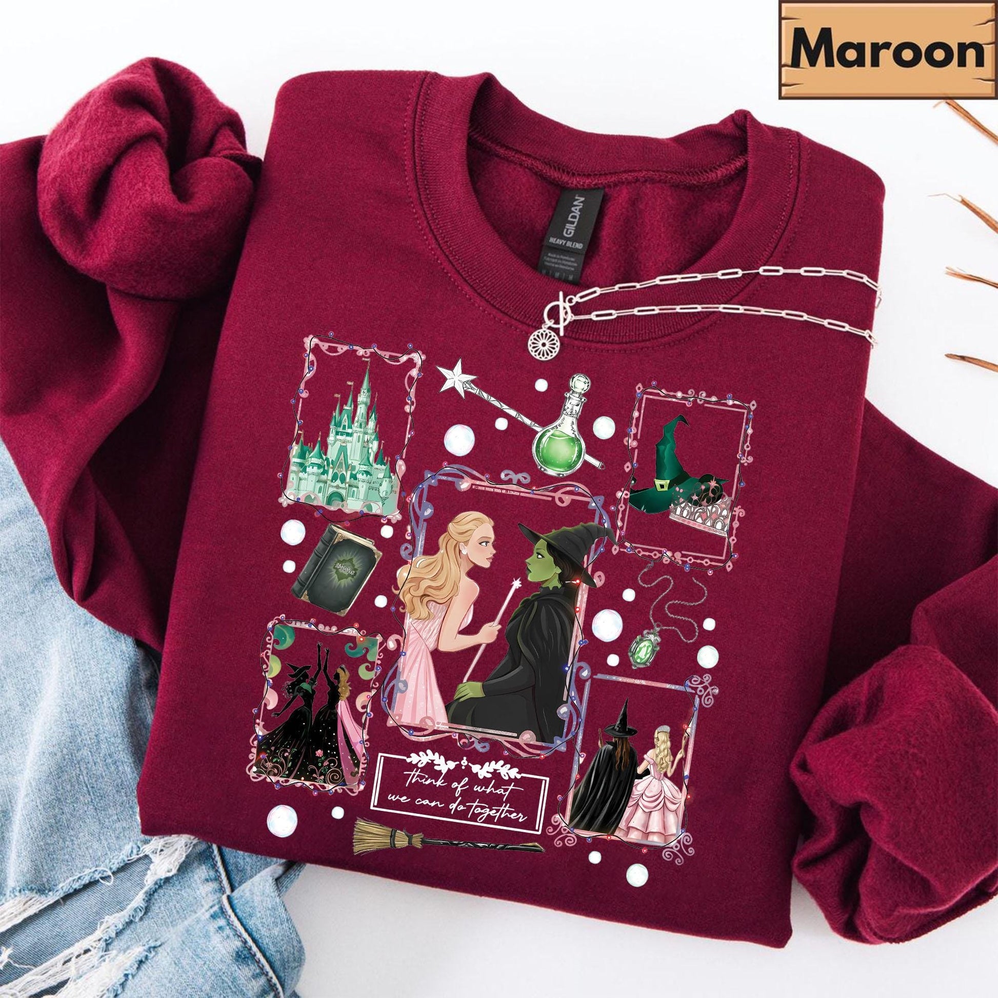 Wicked Musical Inspired Sweatshirt – Elphaba Vintage Style Graphic Crewneck