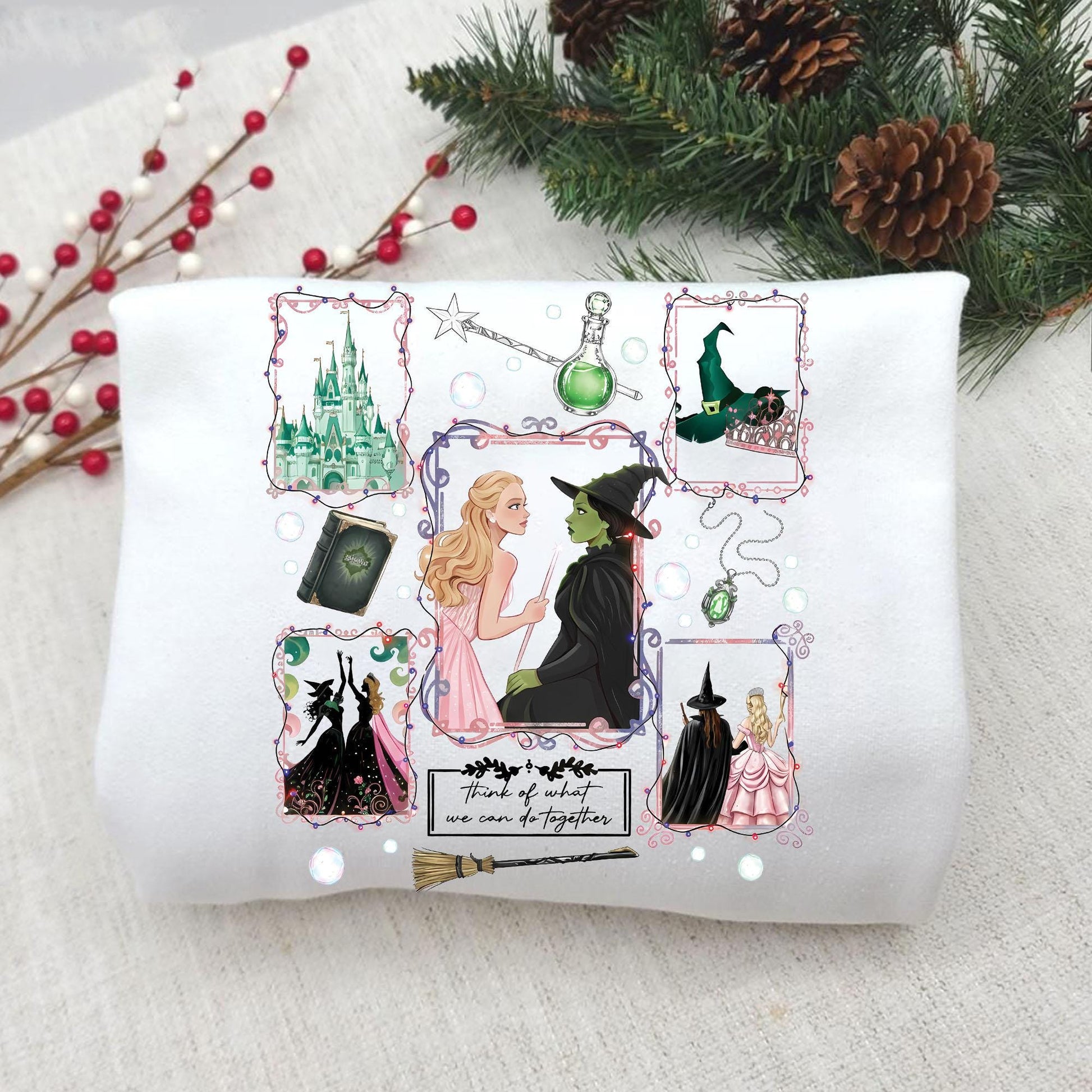 Wicked Musical Inspired Sweatshirt – Elphaba Vintage Style Graphic Crewneck