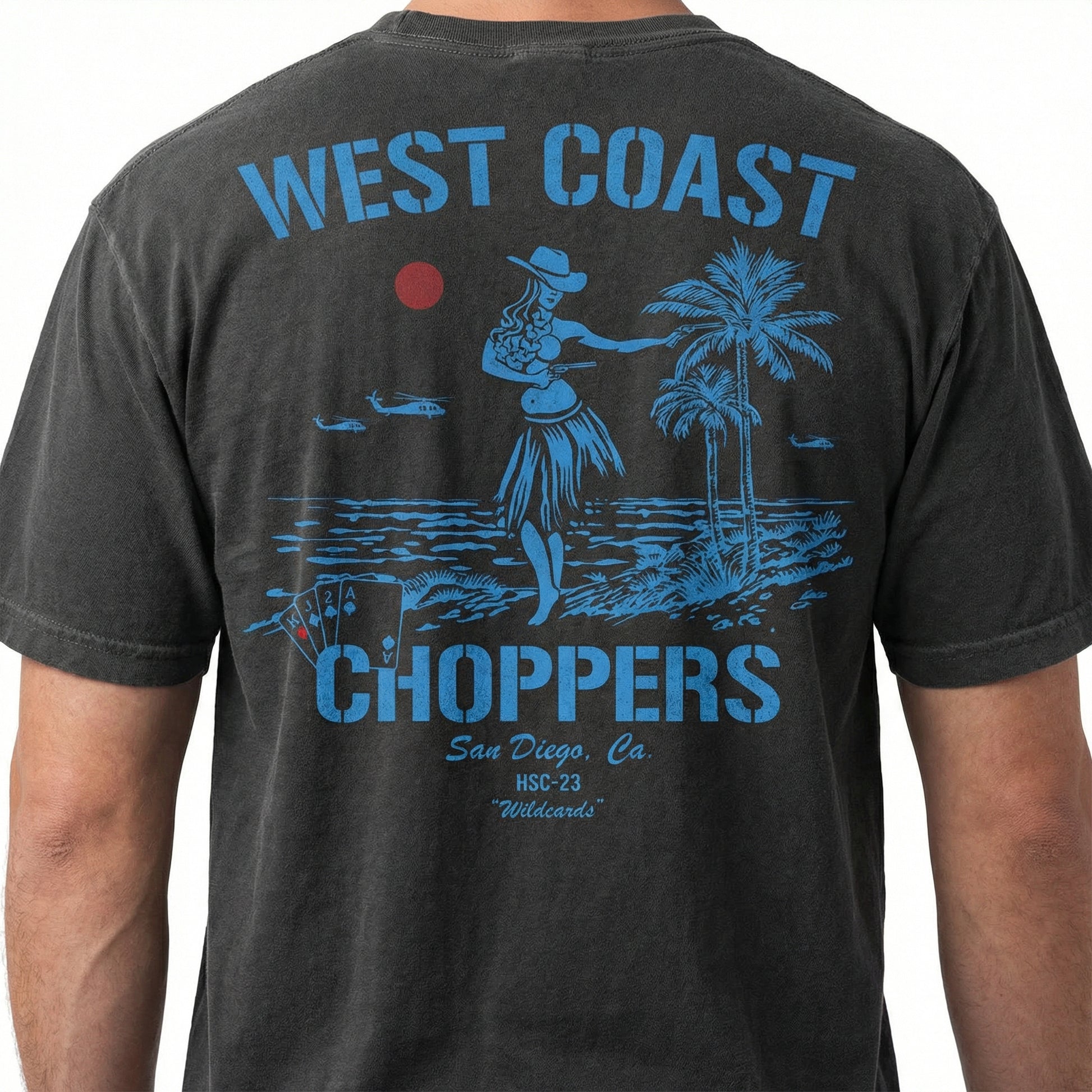 Wildcard Hula Helicopter Graphic T-Shirt – Rescue Swimmer Aviation Tee – Pilot Gift Shirt