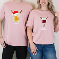 Winedeer Reinbeer Funny Matching T-Shirts For Couples