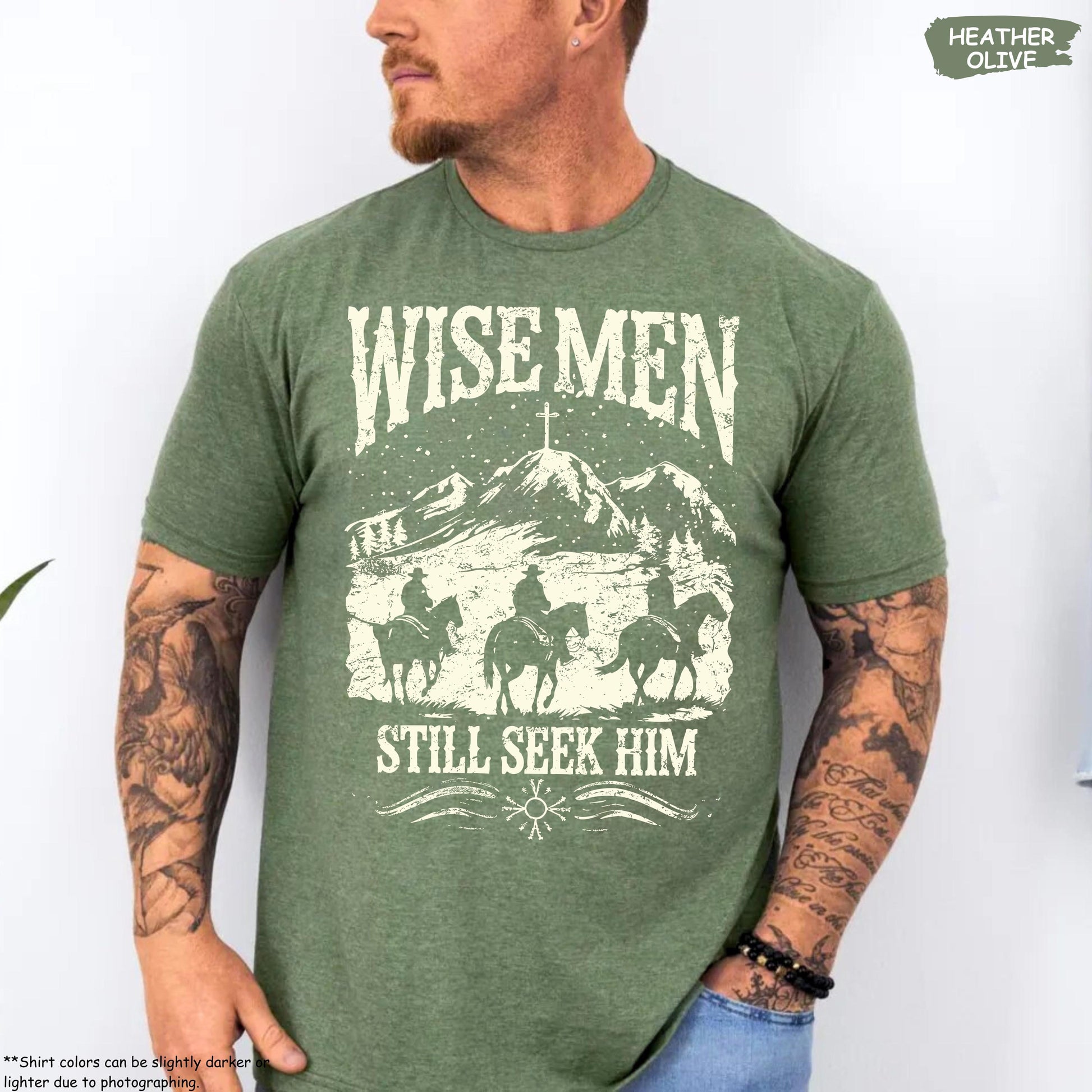 Wise Men Still Seek Him T-Shirt – Cowboy Christian Christmas Faith Graphic Tee