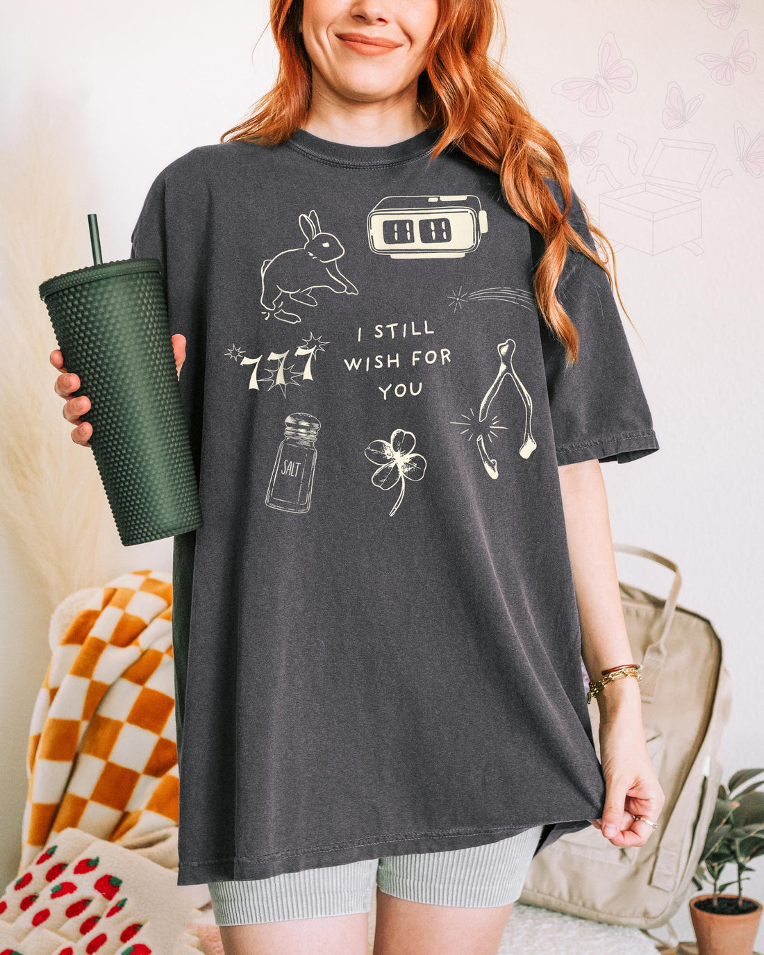 Wishbone Lucky Charm Graphic T-Shirt – Aesthetic Collage Tee