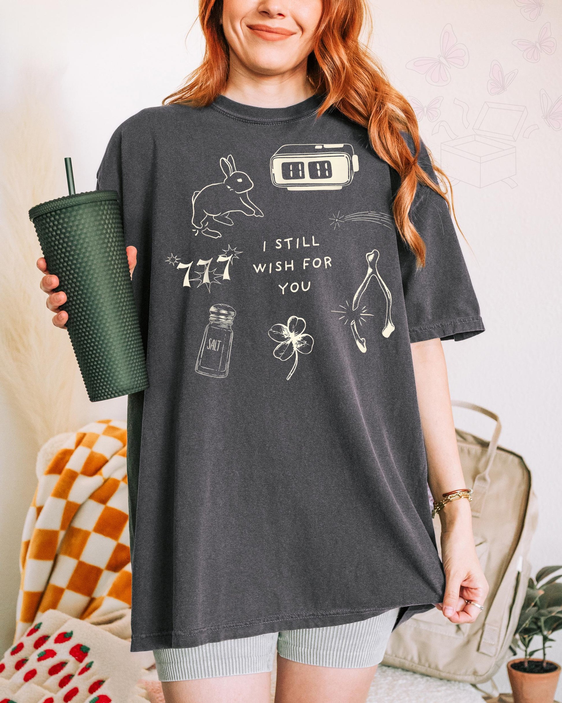 Wishbone Lucky Charm Graphic T-Shirt – Aesthetic Collage Tee
