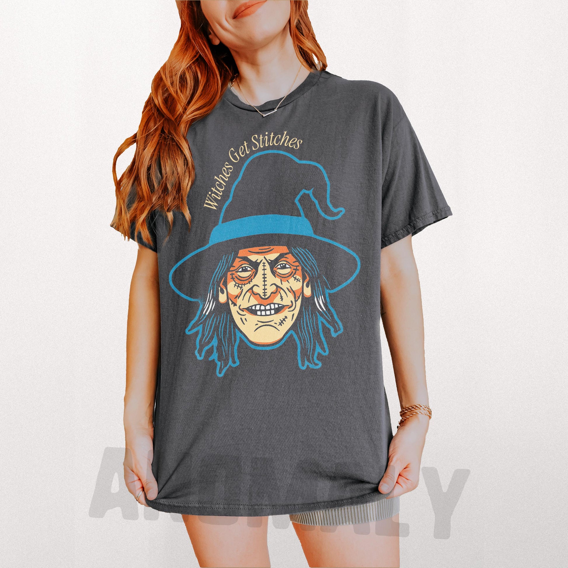 Funny Witch Graphic Tee – Witch Gets Stitches T-Shirt