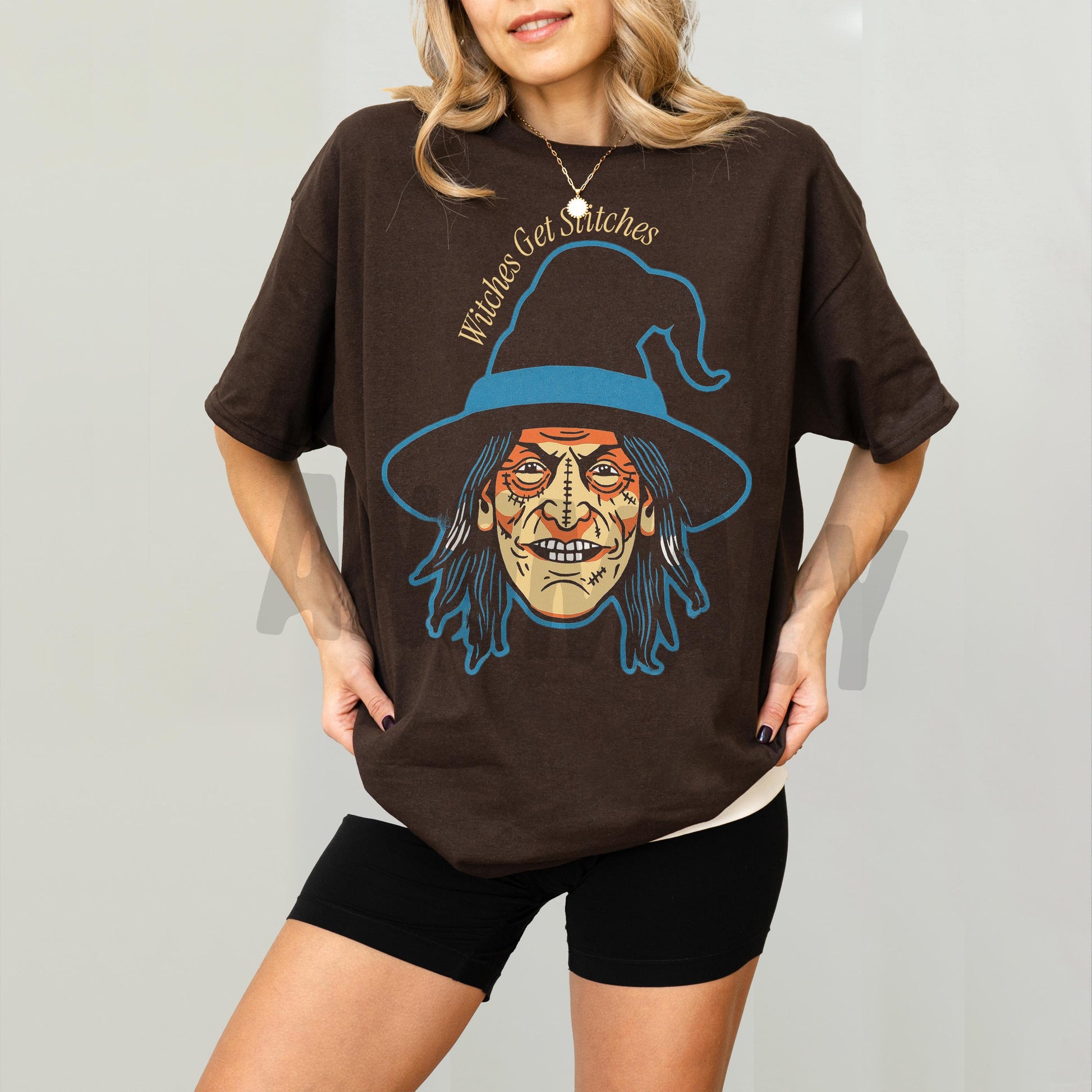 Funny Witch Graphic Tee – Witch Gets Stitches T-Shirt