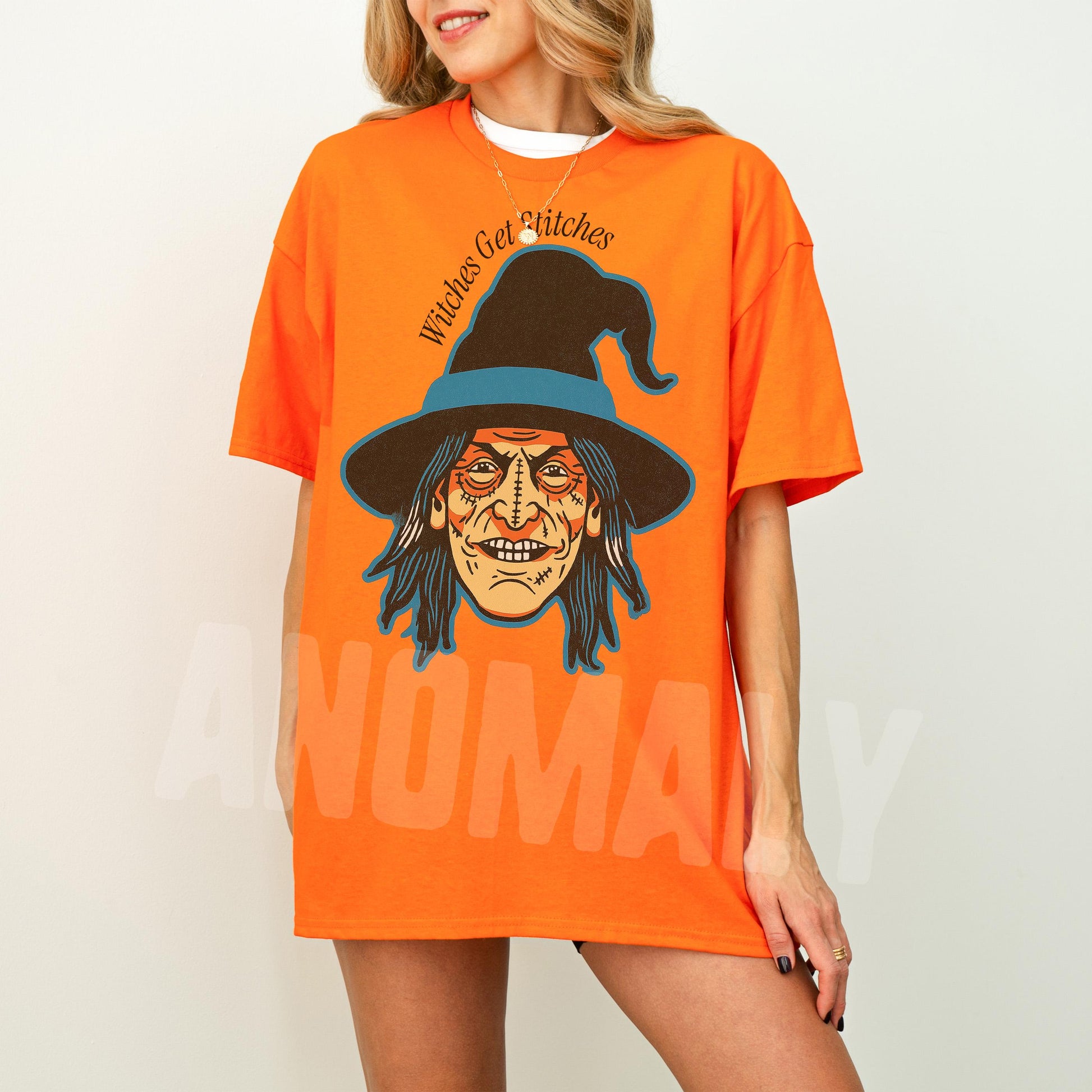 Funny Witch Graphic Tee – Witch Gets Stitches T-Shirt