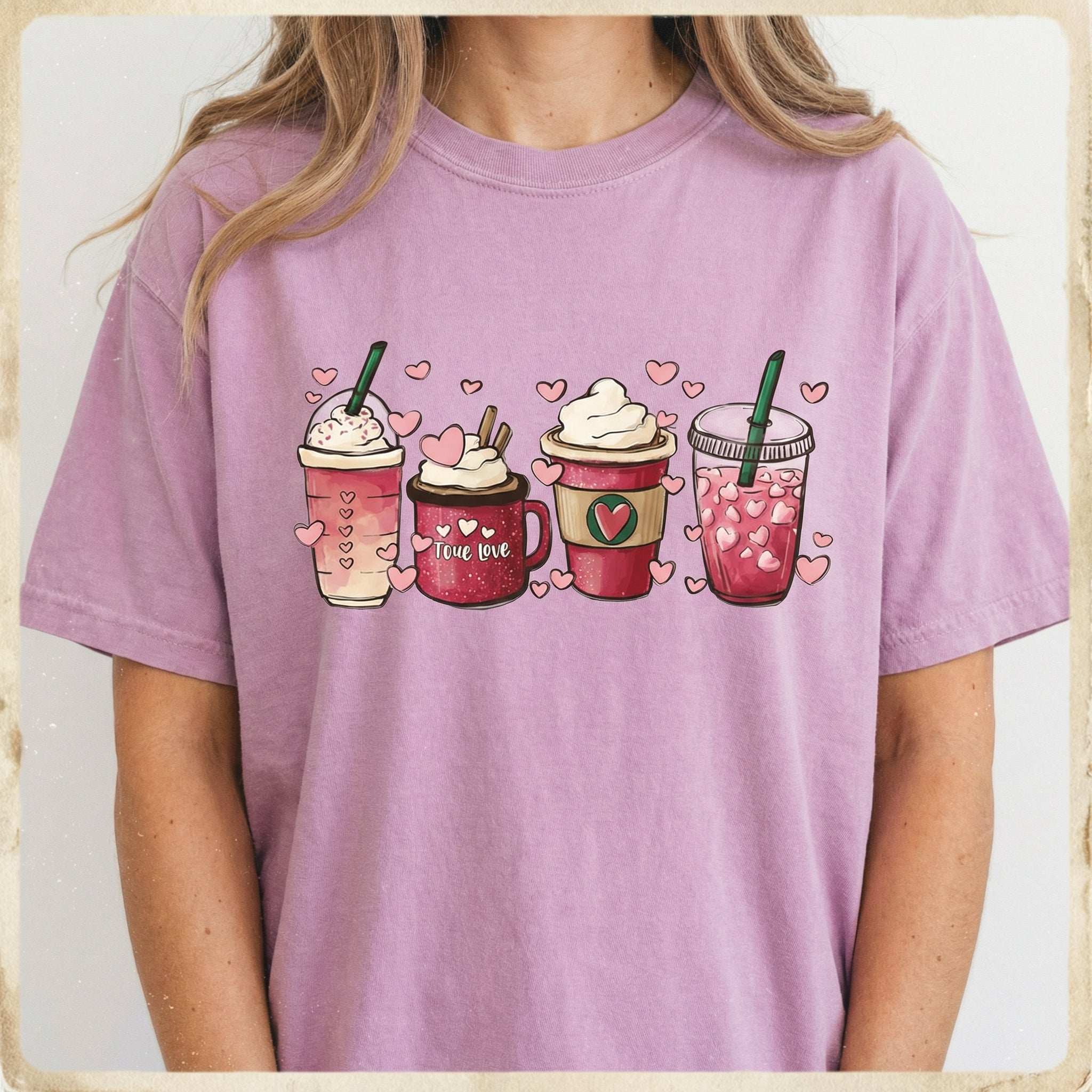 Women’s Valentine’s Day Sweatshirt – Coffee Love Graphic Sweater