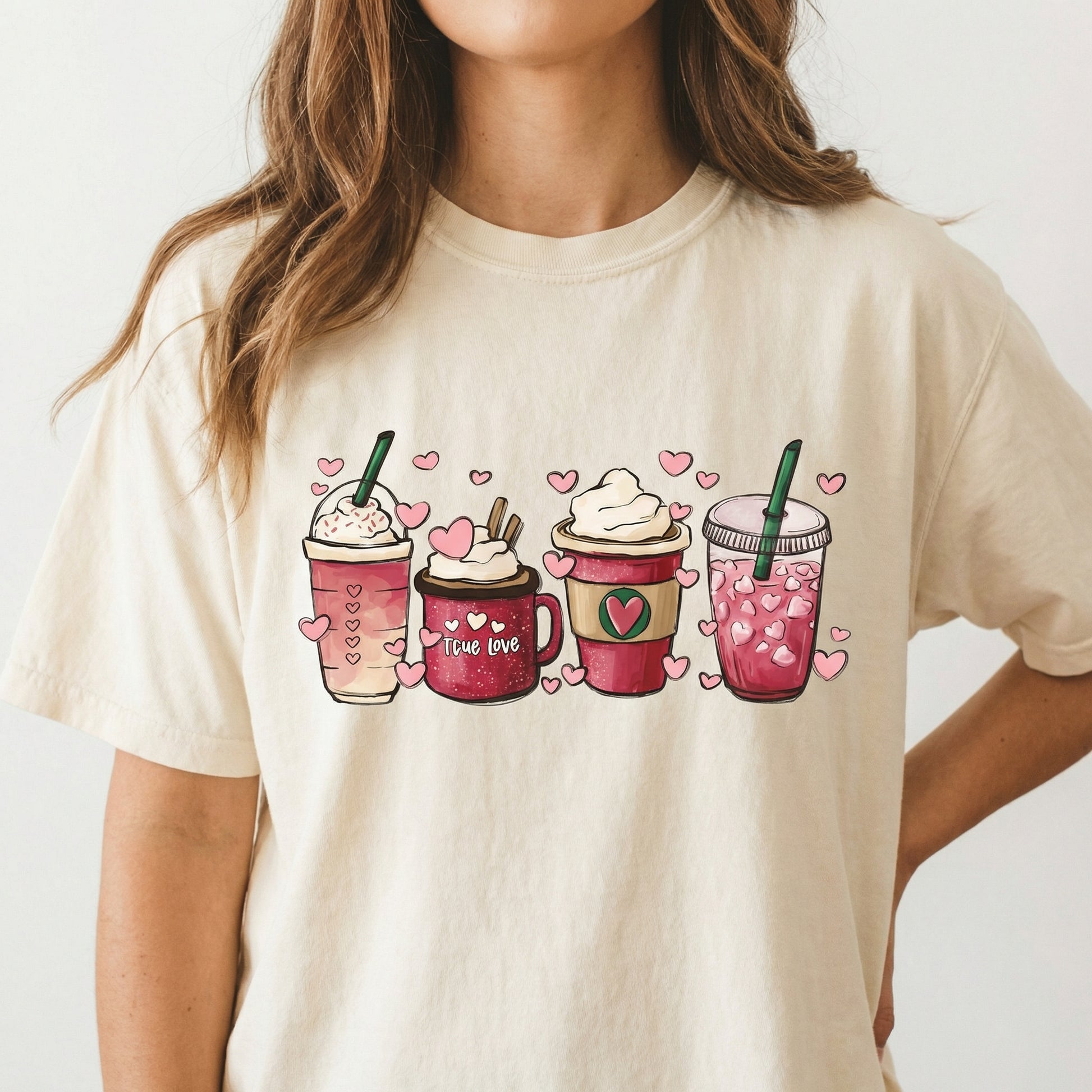 Women’s Valentine’s Day Sweatshirt – Coffee Love Graphic Sweater