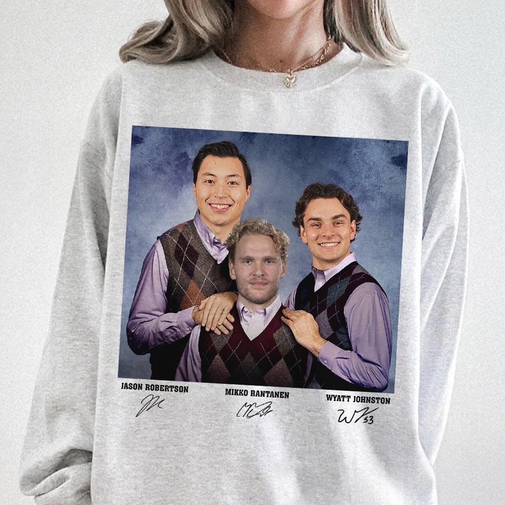 Wyatt Johnston Jason Robertson Mikko Rantanen Vintage Hockey T-Shirt – Dallas Retro 90s Style Tee