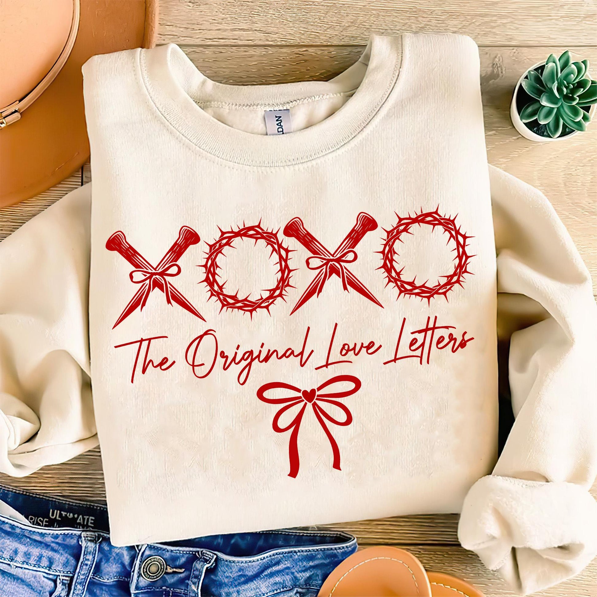 XOXO Original Love Letters Graphic T-Shirt – Christian Valentine Bow Design