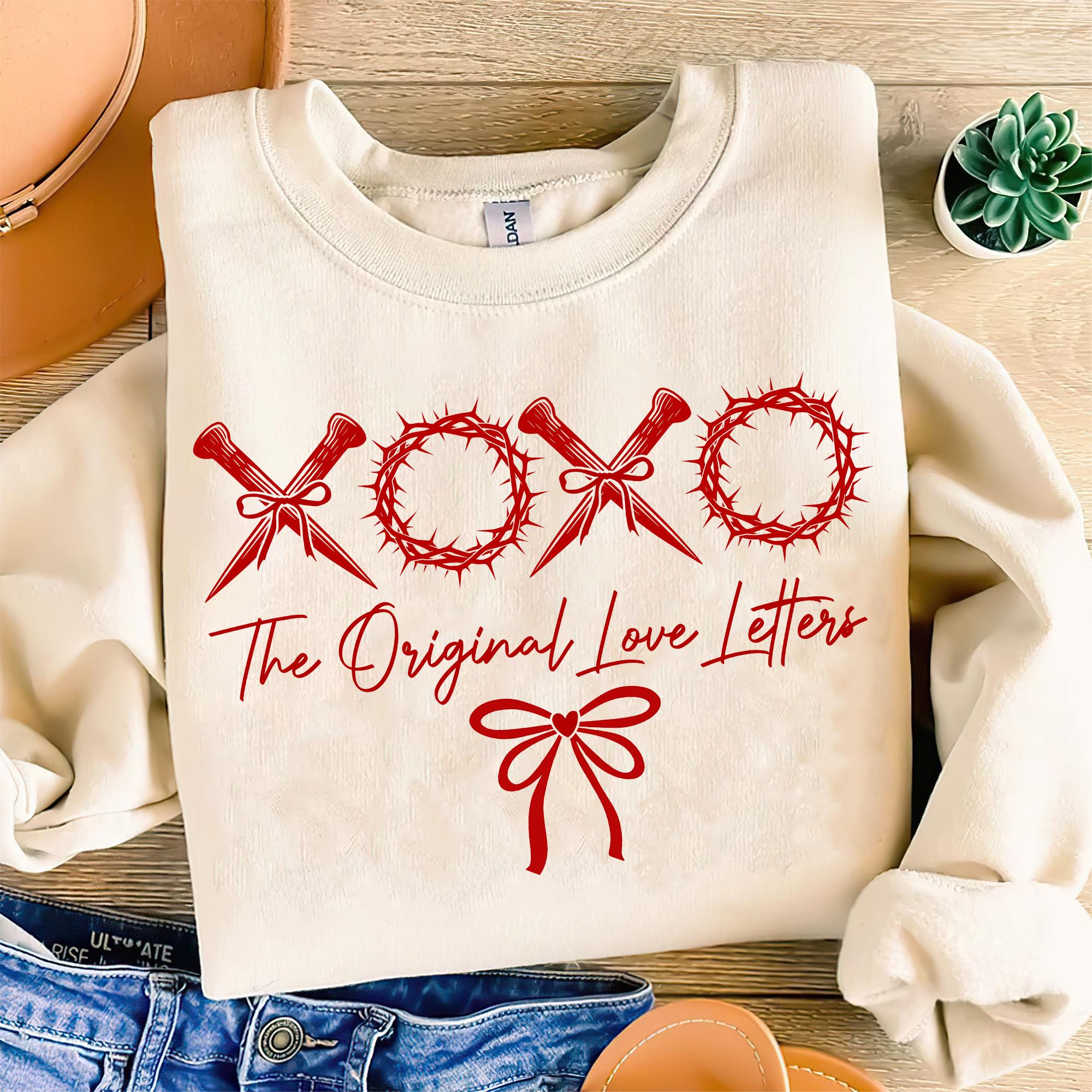XOXO Original Love Letters Graphic T-Shirt – Christian Valentine Bow Design