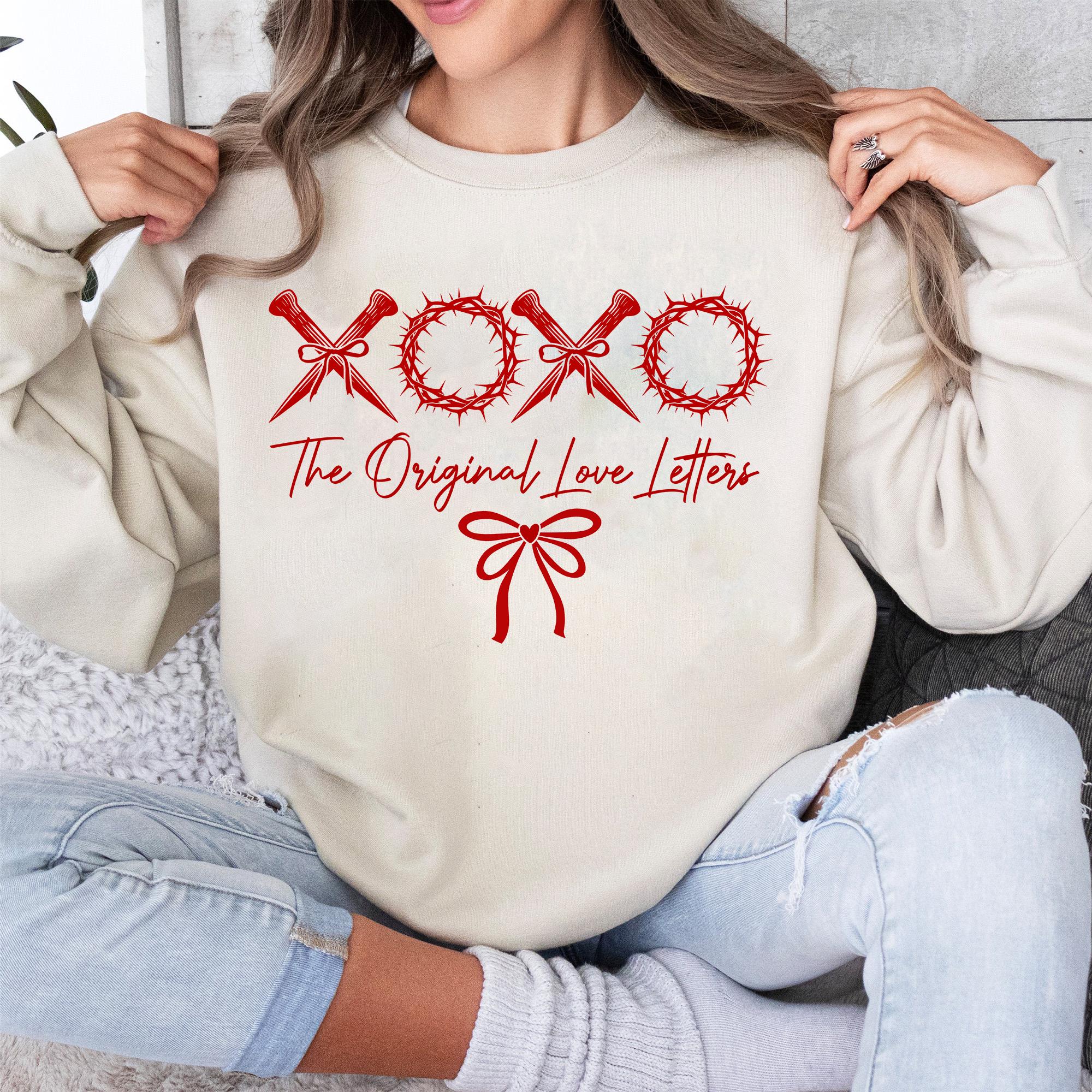 XOXO Original Love Letters Graphic T-Shirt – Christian Valentine Bow Design