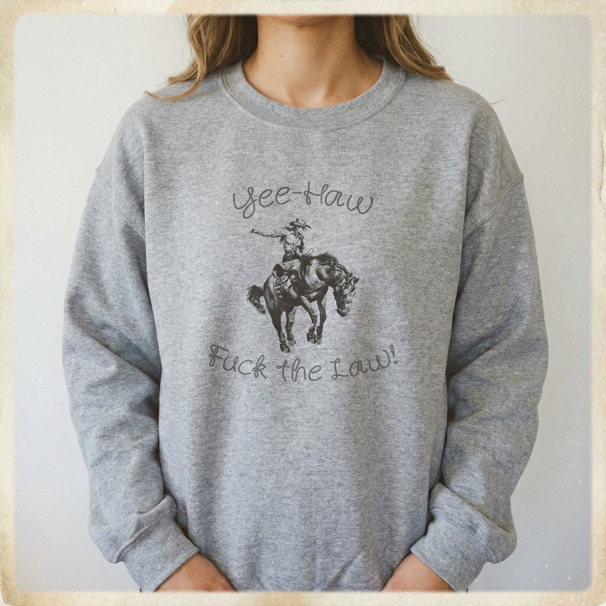 Yee Haw Outlaw Graphic T-Shirt – Funny Western Cowgirl Tee – Retro Rodeo Shirt