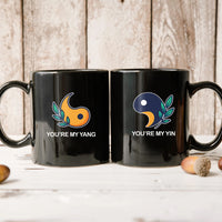 Yin Yang With Leaves Matching Mugs For Couples