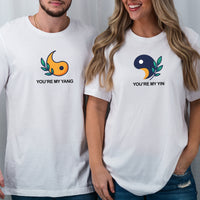 Yin Yang With Leaves Matching T-Shirts For Couples