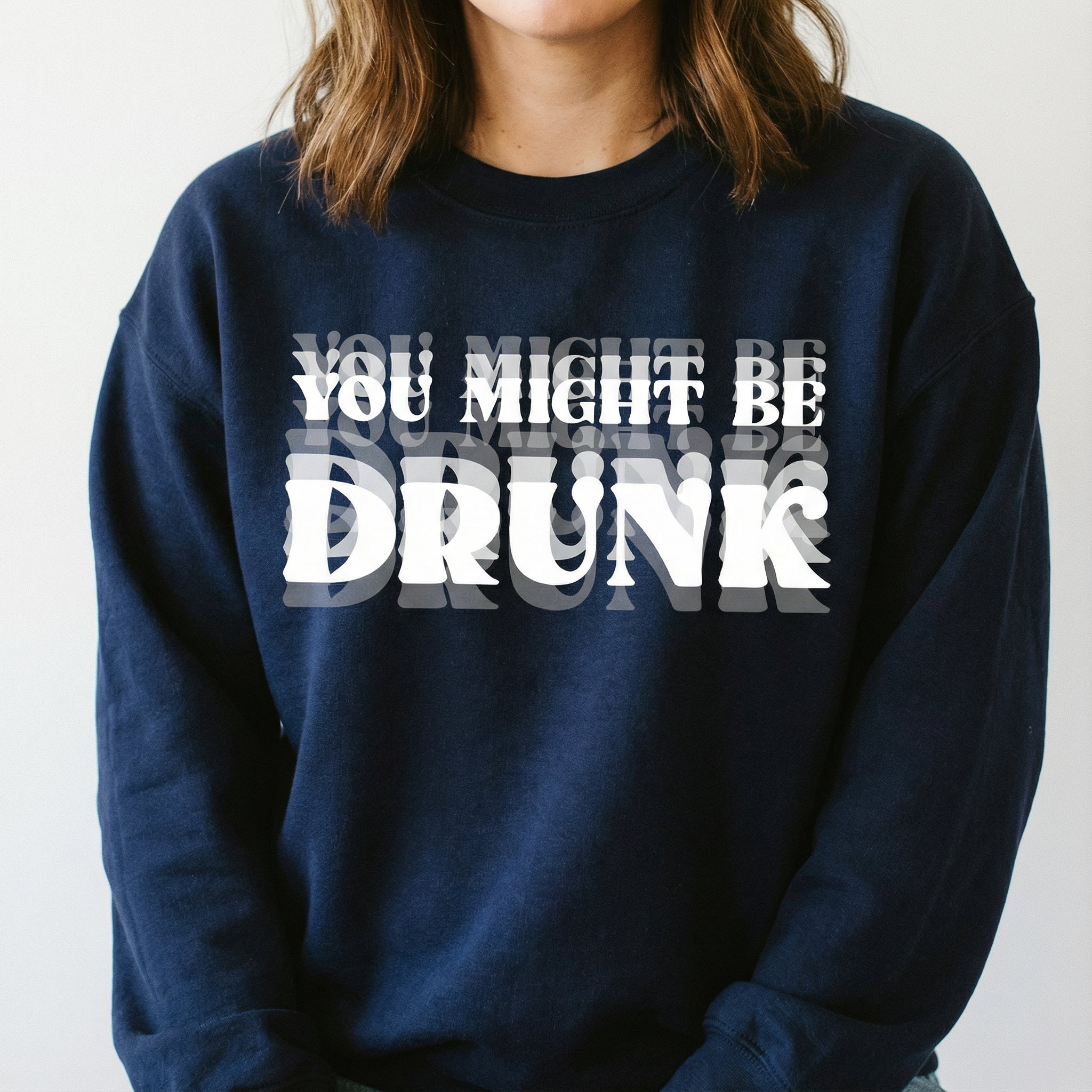 You Might Be Drunk Funny Shirt – Glitchy Text Graphic Tee – Casual Humor Wear