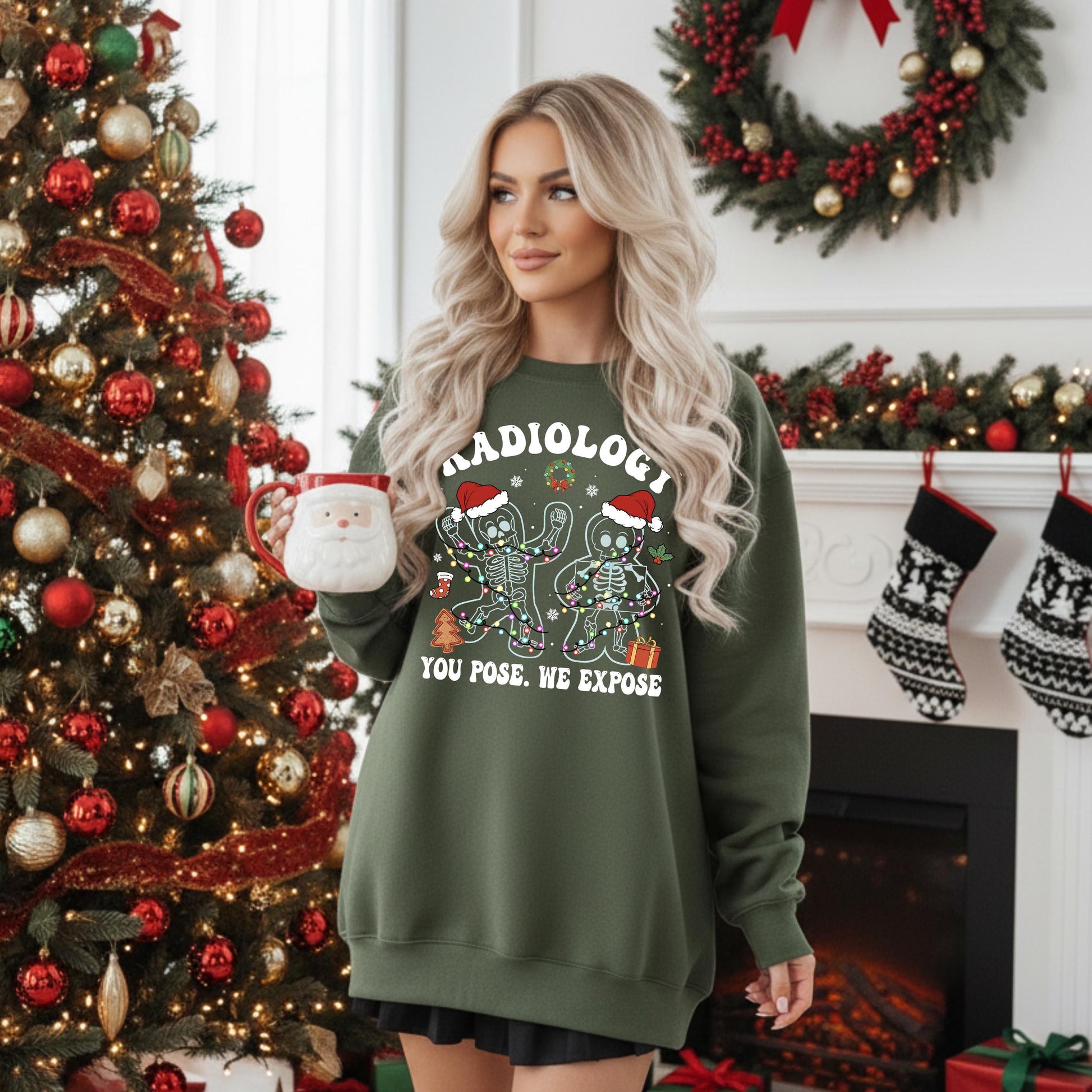 You Pose We Expose Radiology Sweatshirt – Christmas RAD Tech Gingerbread X-Ray Tech Hoodie