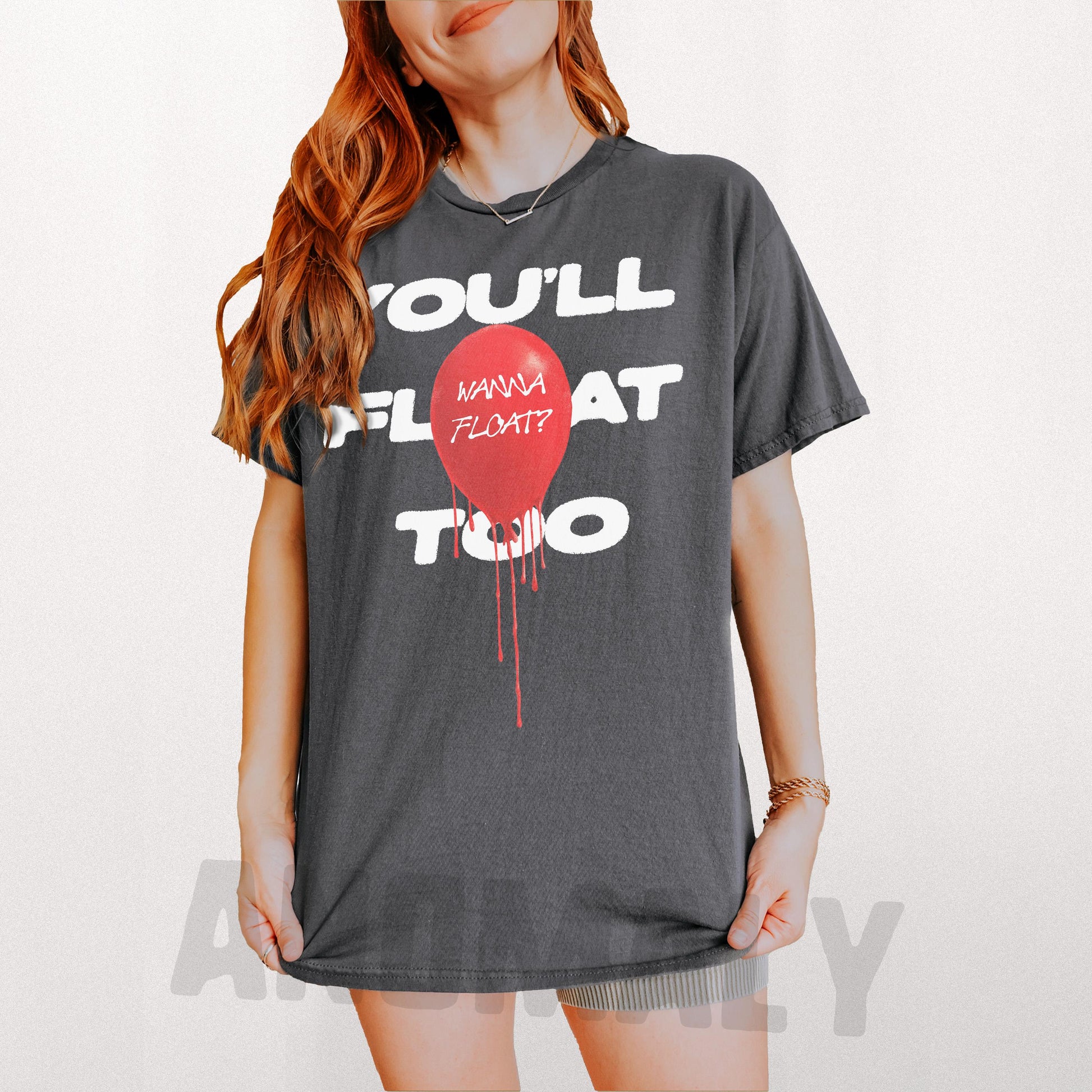 You’ll Float Too Balloon T-Shirt – Horror Movie Penny-Wise Inspired Graphic Tee