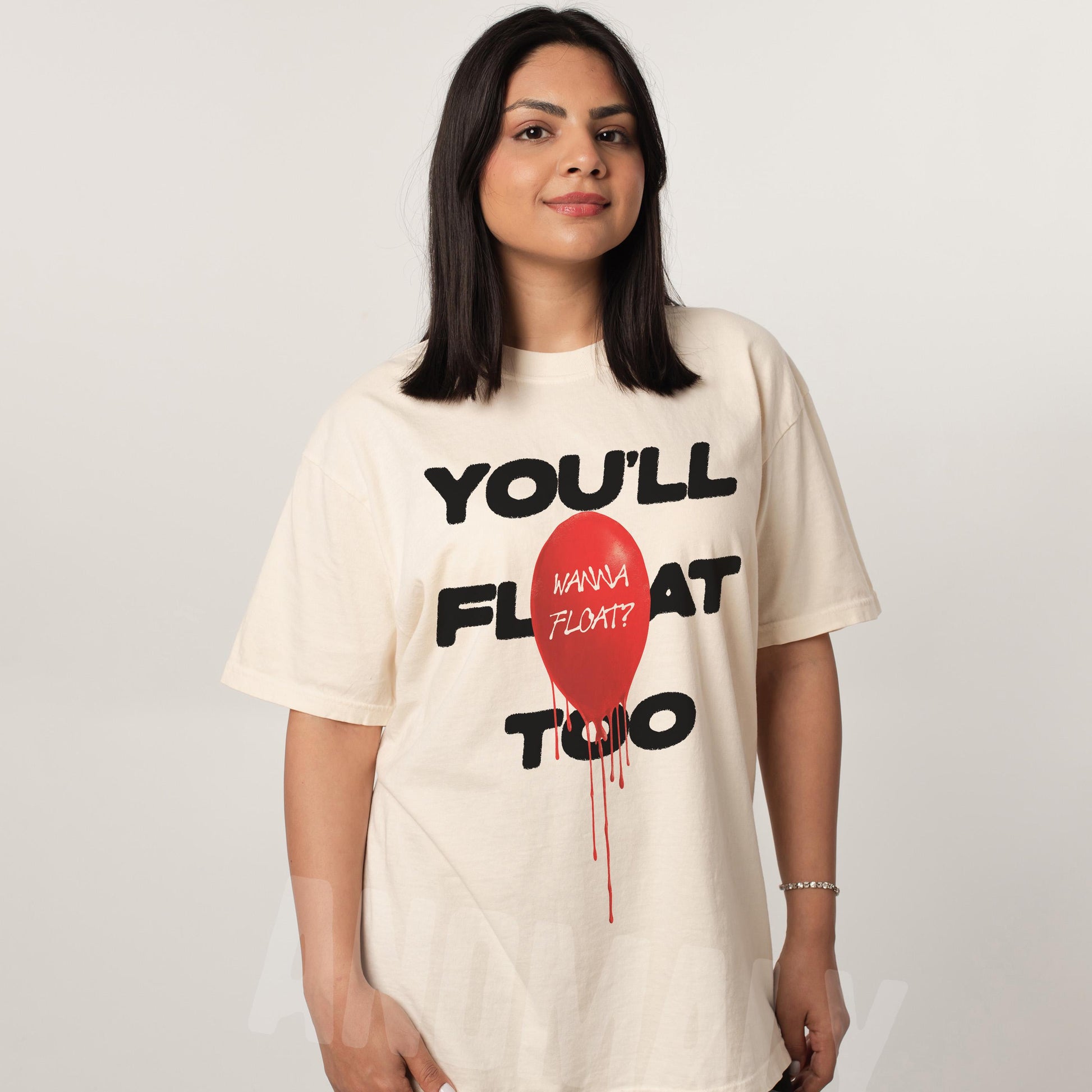 You’ll Float Too Balloon T-Shirt – Horror Movie Penny-Wise Inspired Graphic Tee