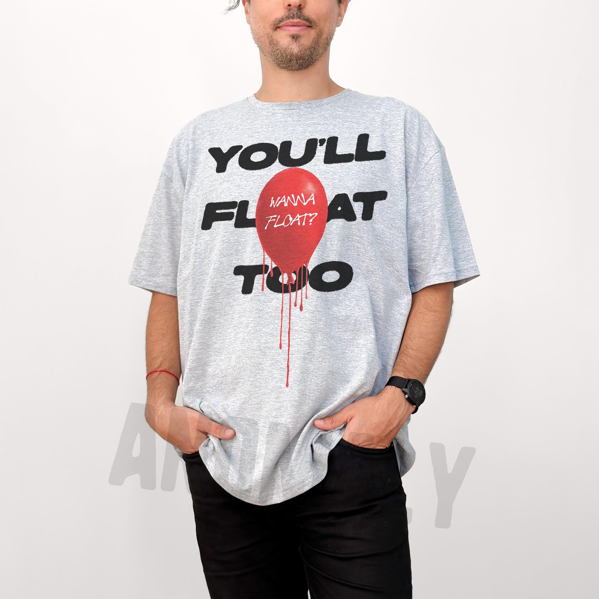 You’ll Float Too Balloon T-Shirt – Horror Movie Penny-Wise Inspired Graphic Tee
