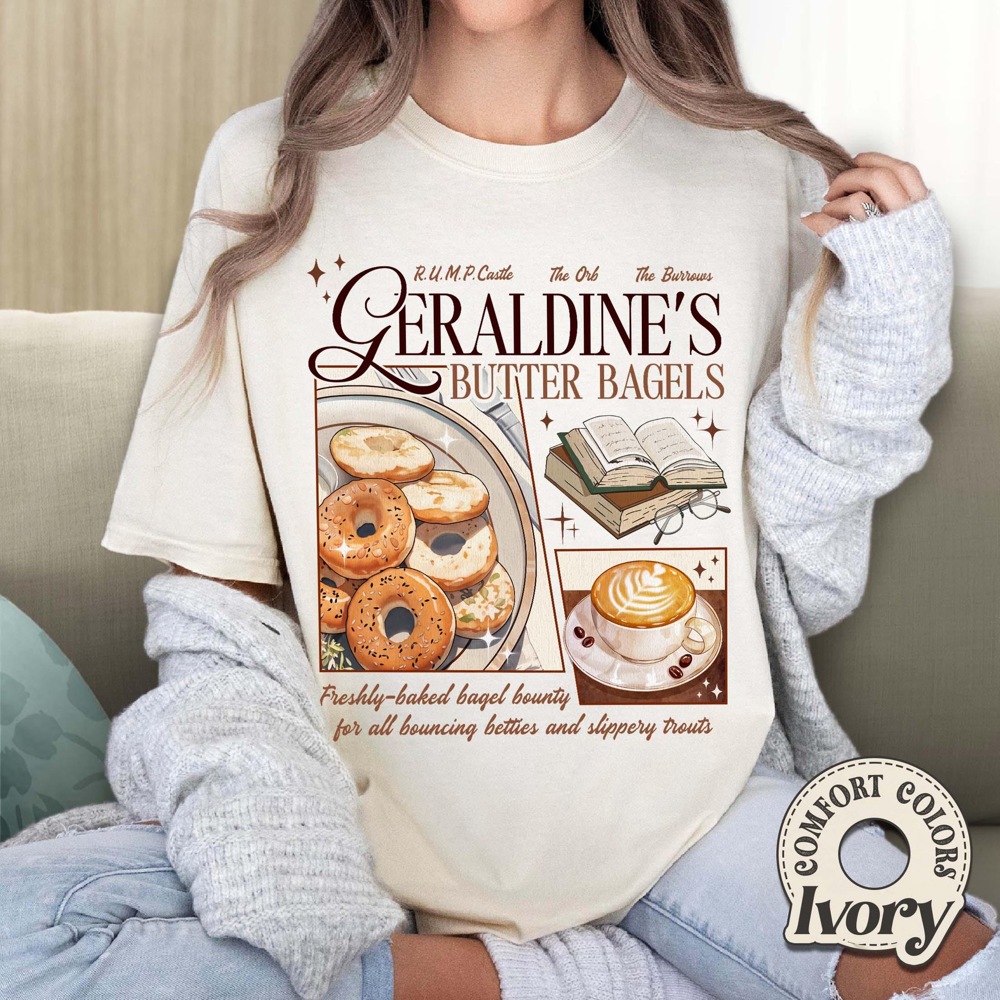 Geraldines Buttery Bagels Shirt – Zodiac Academy–Inspired Fan Tee, Almighty Sovereign Society & Lance Orion Parody Top
