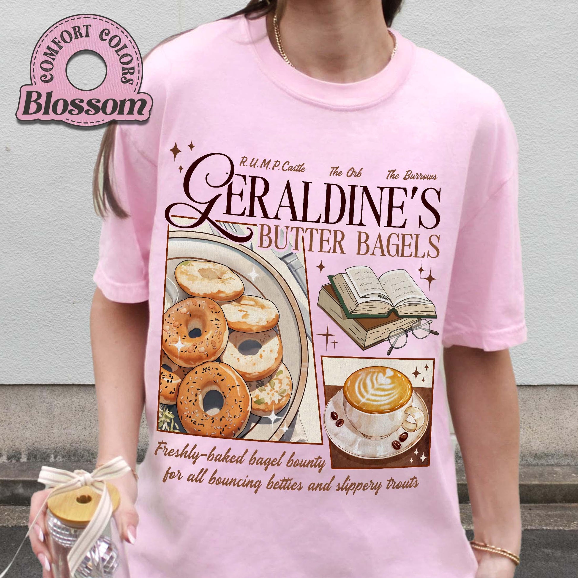 Bookish Fantasy Academy Shirt – Buttery Bagels Graphic Tee – Fan Merch Inspired T Shirt