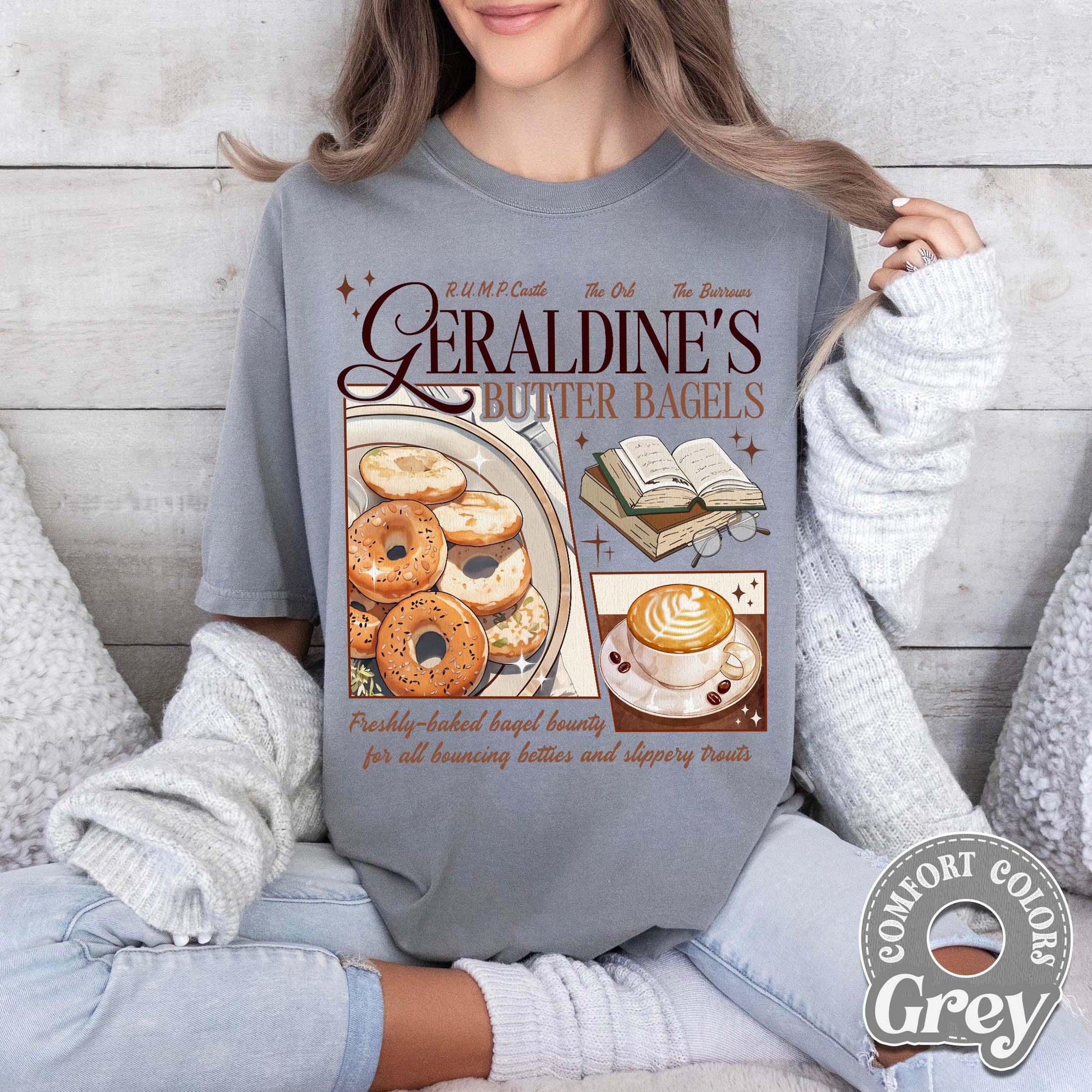 Bookish Fantasy Academy Shirt – Buttery Bagels Graphic Tee – Fan Merch Inspired T Shirt