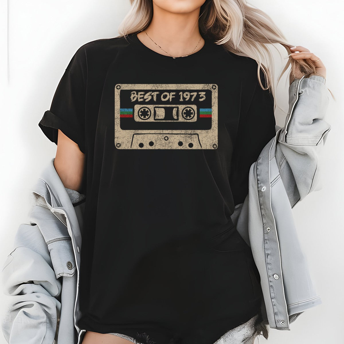 Best Of 1973 Birthday T-Shirt - Vintage Retro Cassette Graphic Tee 