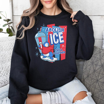 Abolish ICE Activist Sweatshirt – No Human Is Illegal Human Rights Graphic – Immigration Justice Apparel