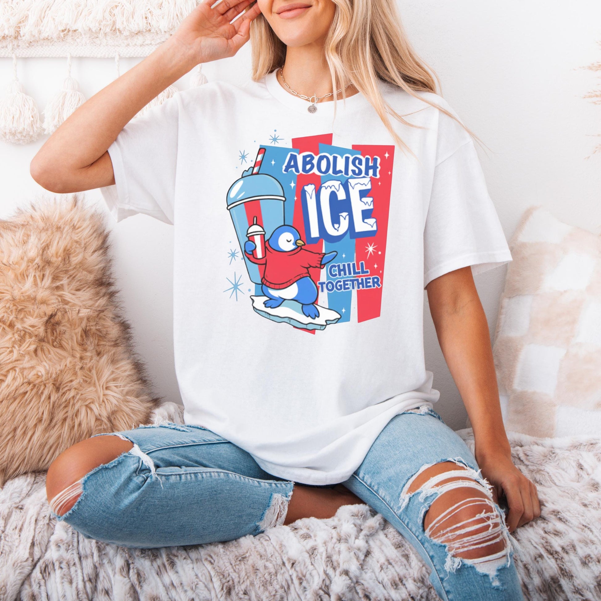 Abolish ICE Activist Sweatshirt – No Human Is Illegal Human Rights Graphic – Immigration Justice Apparel