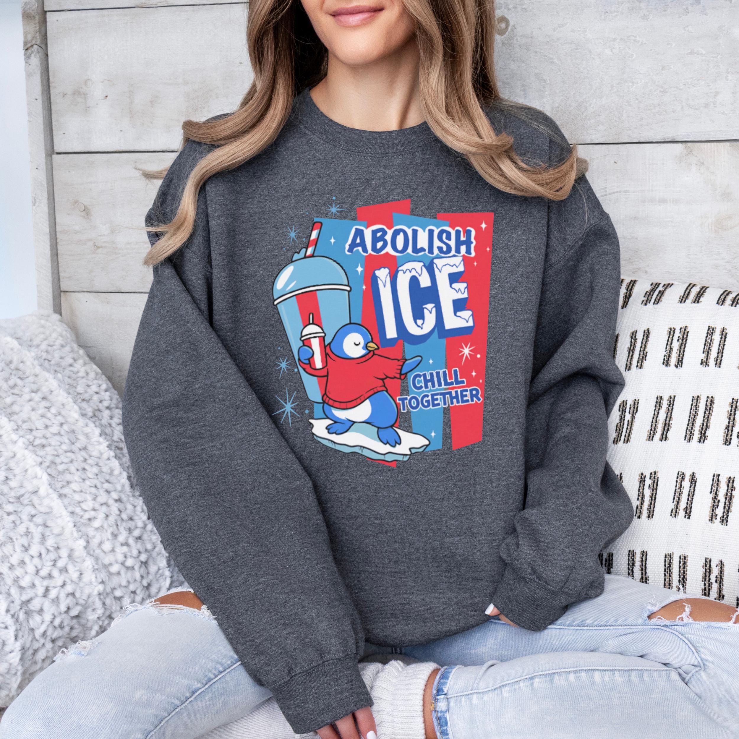 Abolish ICE Activist Sweatshirt – No Human Is Illegal Human Rights Graphic – Immigration Justice Apparel