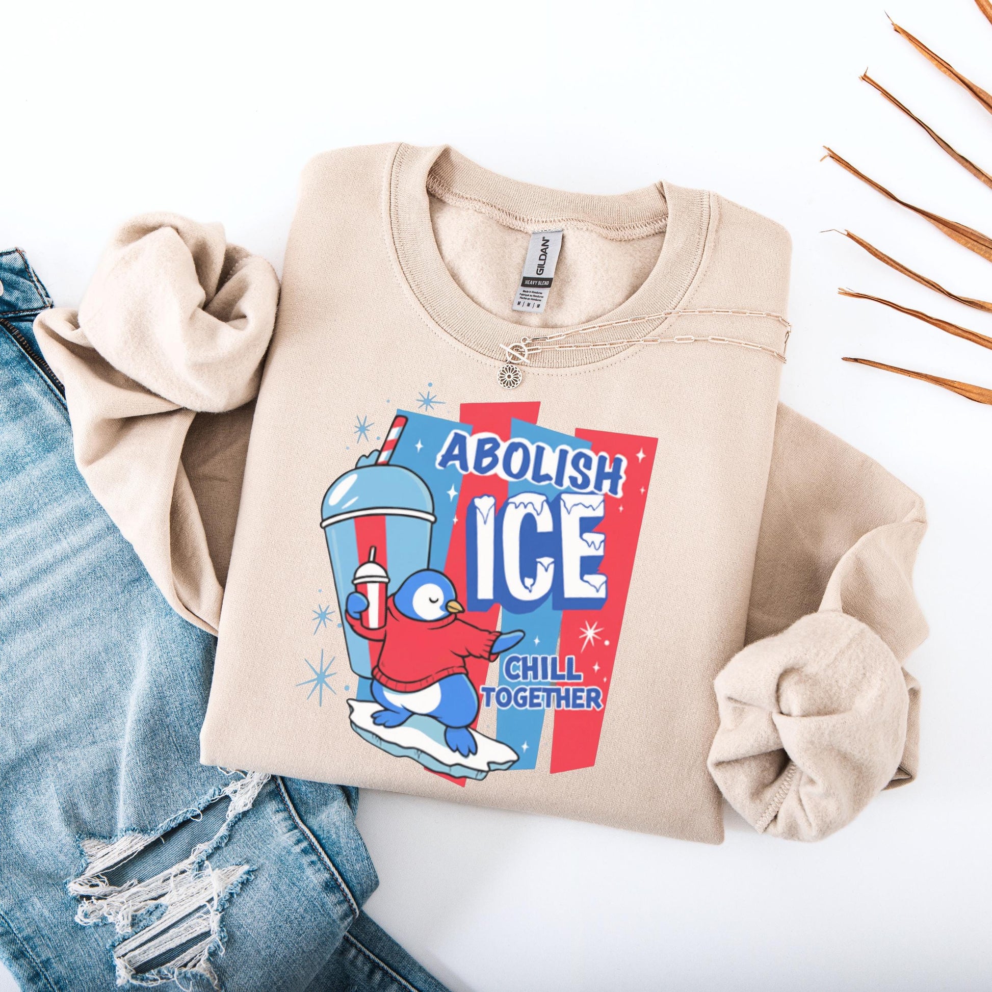 Abolish ICE Activist Sweatshirt – No Human Is Illegal Human Rights Graphic – Immigration Justice Apparel