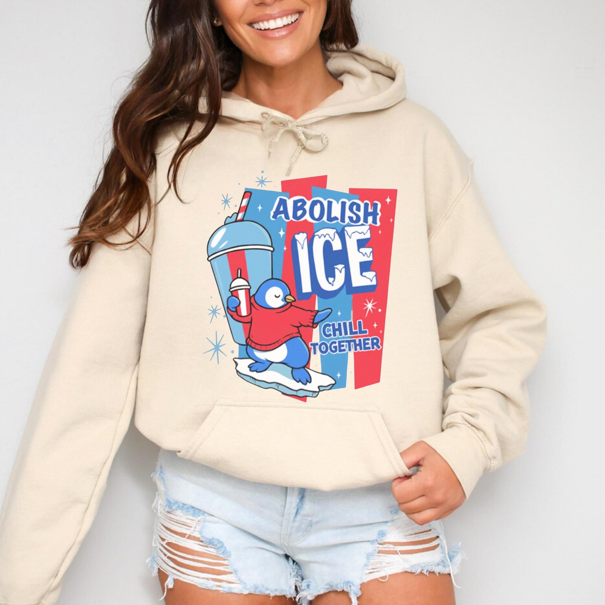 Abolish ICE Activist Sweatshirt – No Human Is Illegal Human Rights Graphic – Immigration Justice Apparel