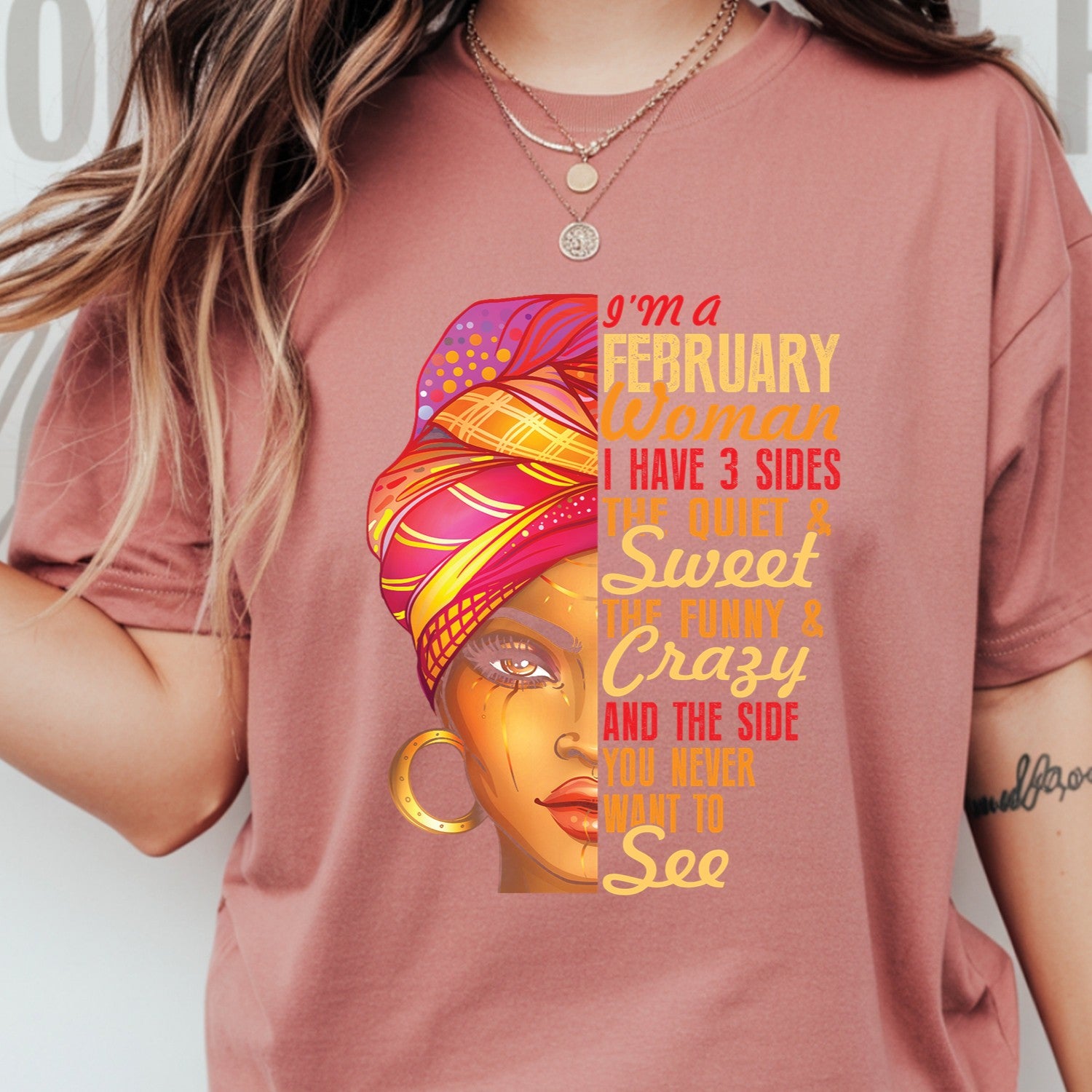 February Woman T-Shirt – I Have 3 Sides Funny Birthday Gift Shirt for Women 